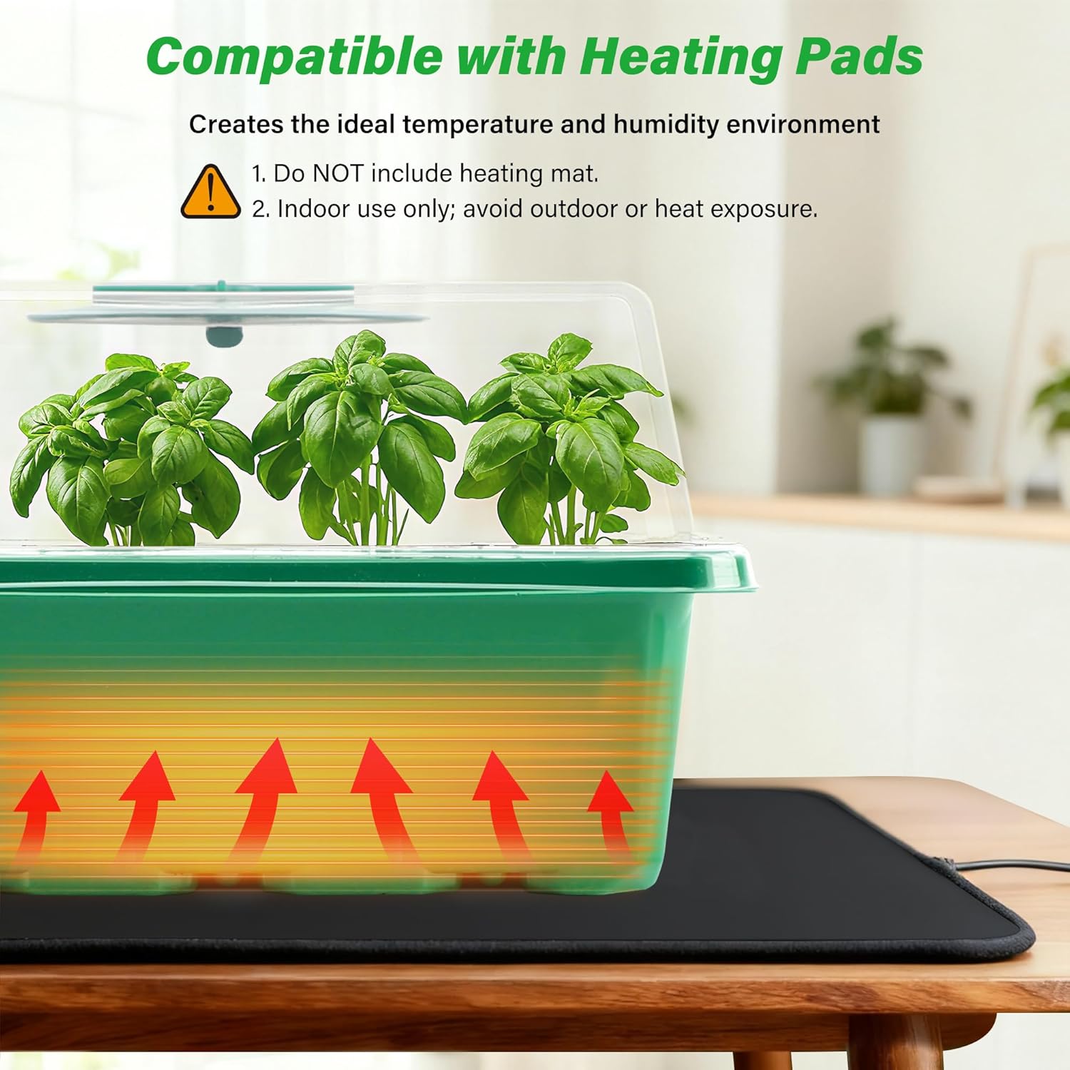 Detalle de Bonviee No1 5-Pack Seed Starter Trays, 60 Cells, Adjustable Vents
