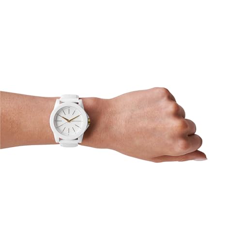 Detalle de Armani Exchange AX7126 Orologio da Donna: cassa in nylon bianco 40 mm, movimento al quarzo a tre lancette