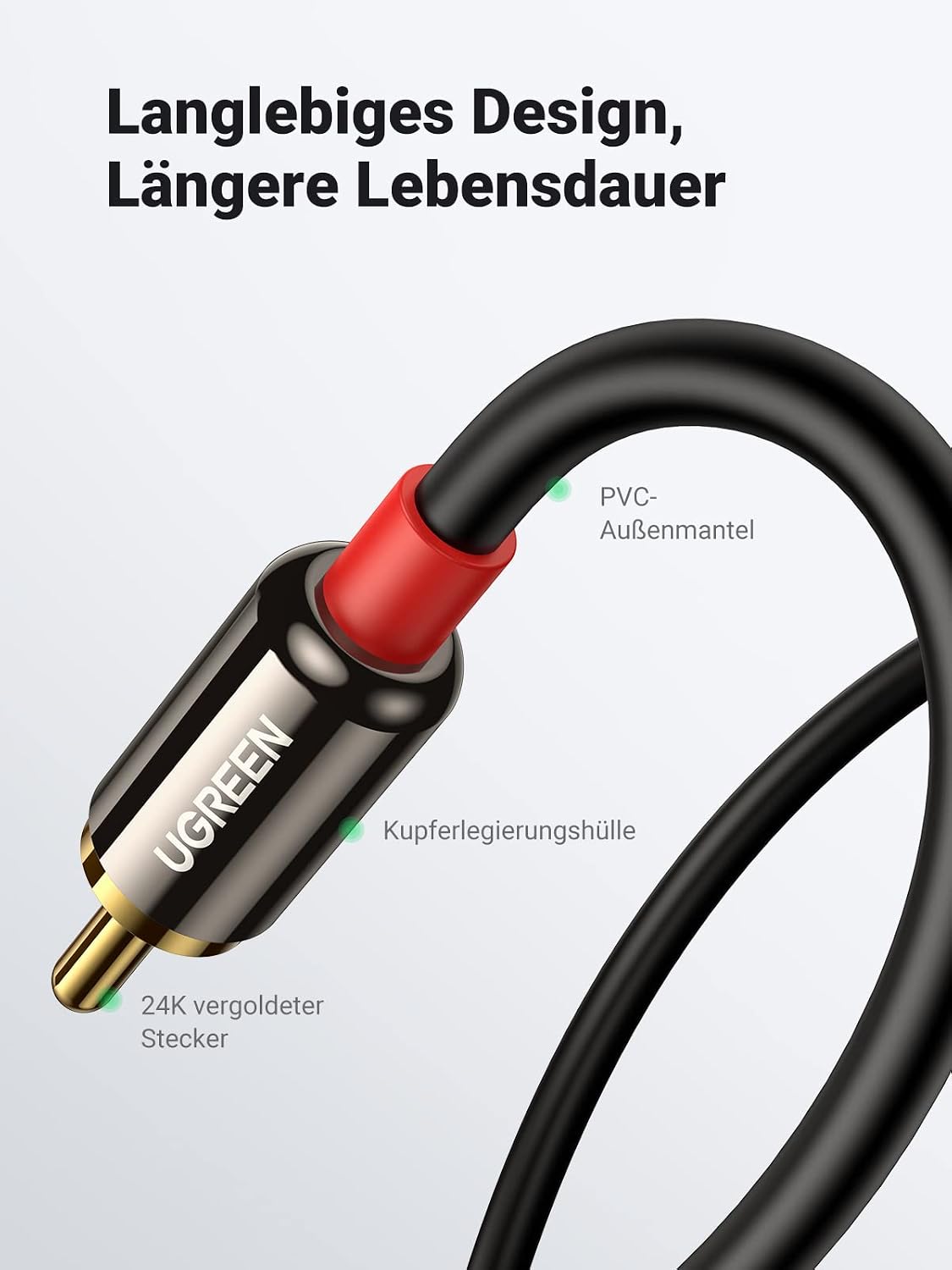 Thumbnail 4 de UGREEN 3,5‑mm‑Klinke auf Cinch Kabel 1m