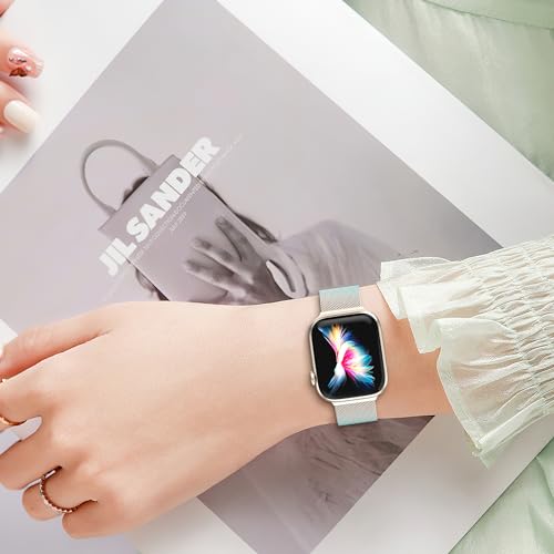 Detalle 2 de Higgs Métal Bracelet pour Apple Watch – Bracelet magnétique en acier inoxydable compatible 38–49 mm