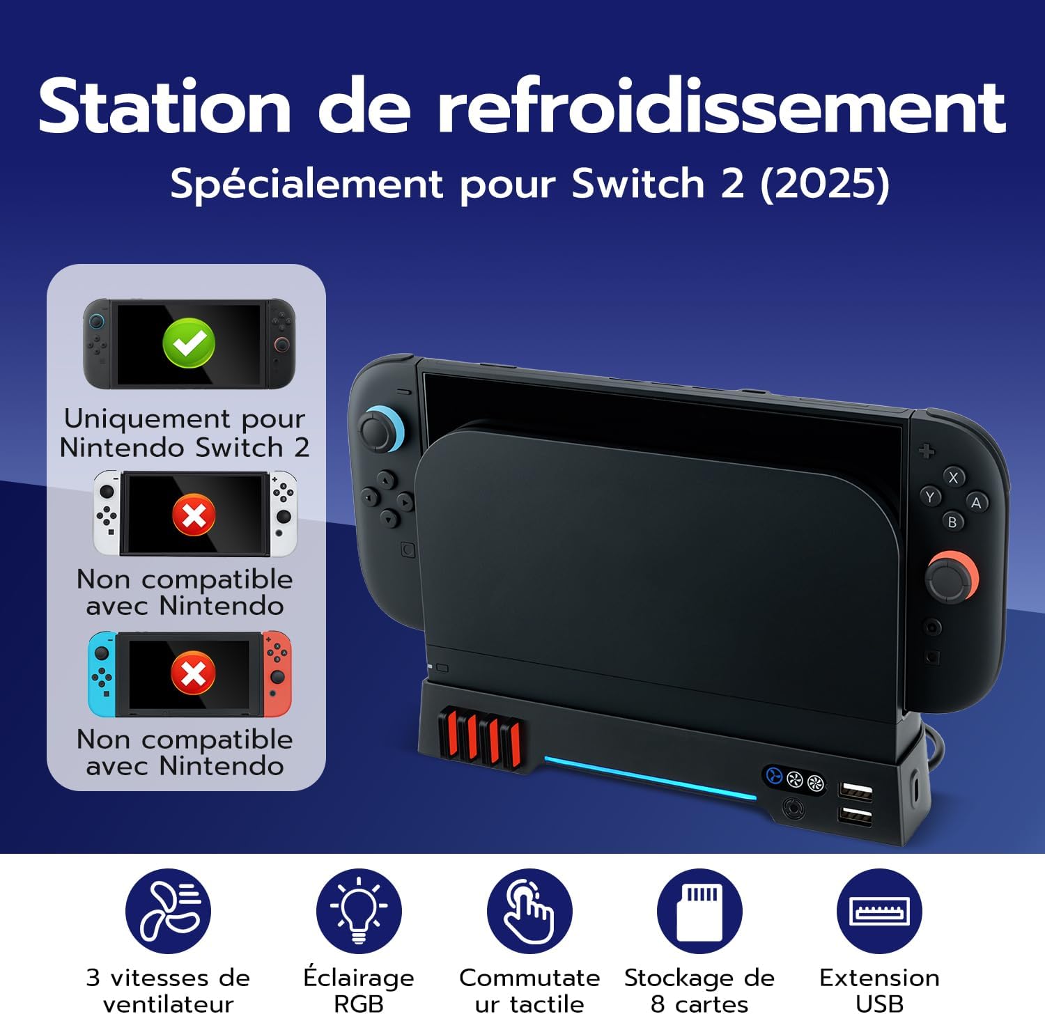 Detalle 2 de Wigearss Station de Refroidissement Switch 2 🌬