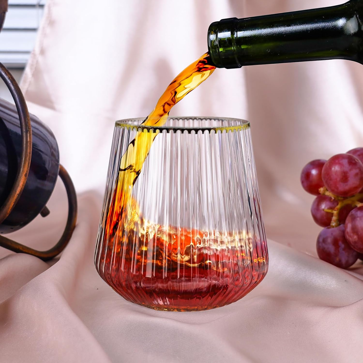Thumbnail 4 de Lueumxc 14oz Ribbed Disposable Wine Glasses 🍷