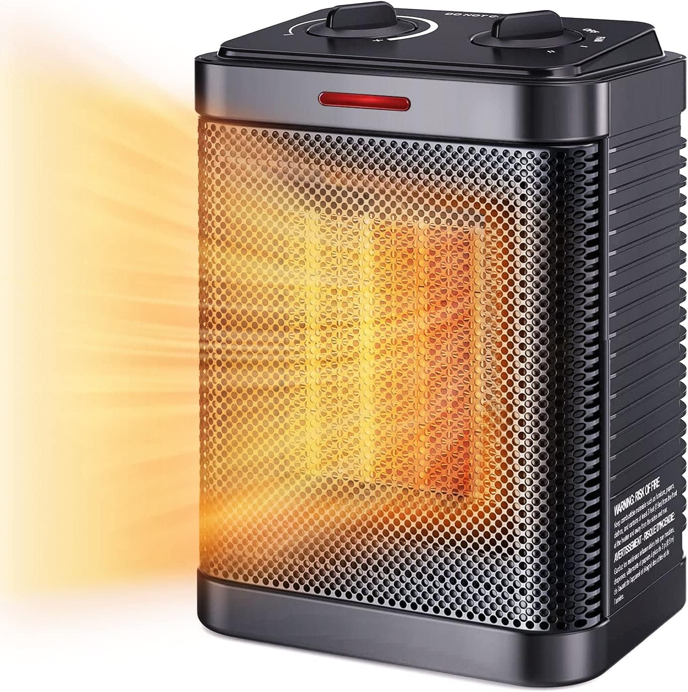 Detalle de Oprunsy PTC-SH002 Ceramic Space Heater, 1,500W, 3 Modes, Adjustable Thermostat