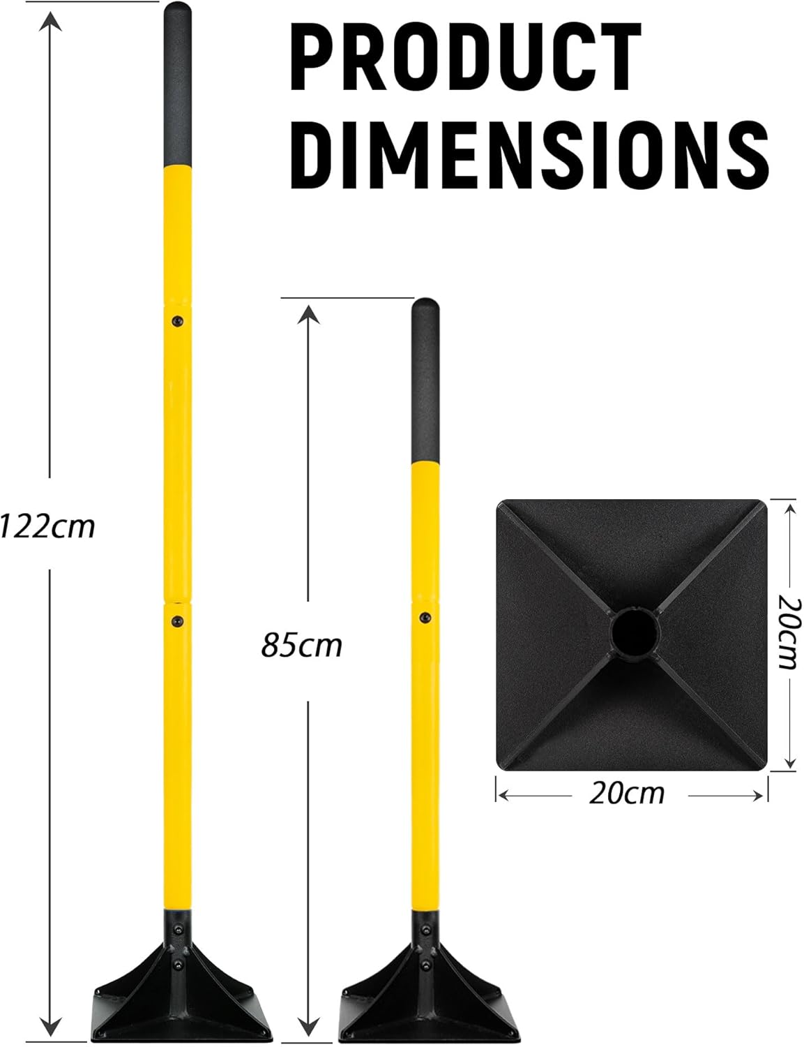 Thumbnail 1 de BlumeTrec 20cm x 20cm steel tamper (heavy-duty hand compactor) for soil, gravel and asphalt