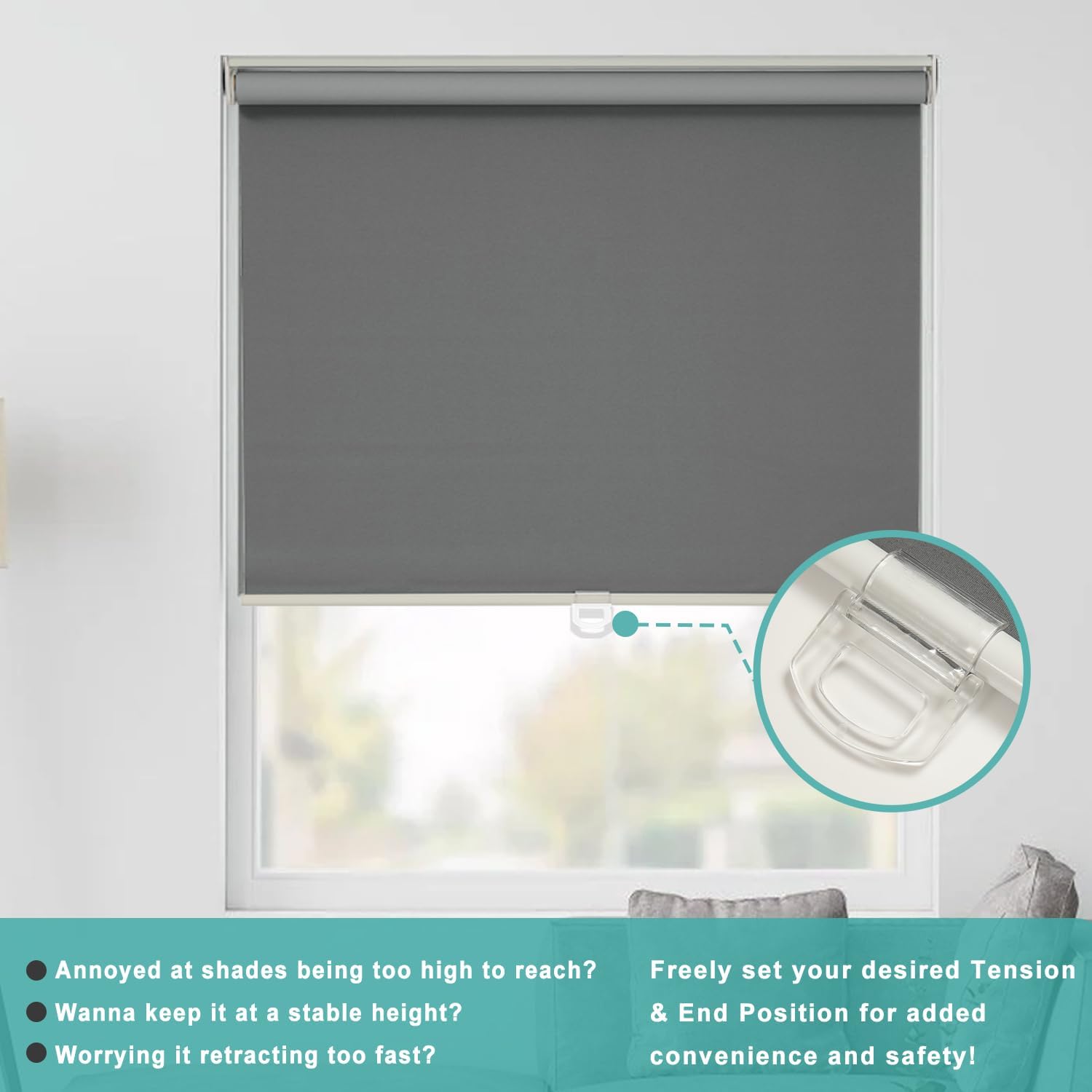 Thumbnail 6 de Changshade Blackout Roller Shade, 39" x 72