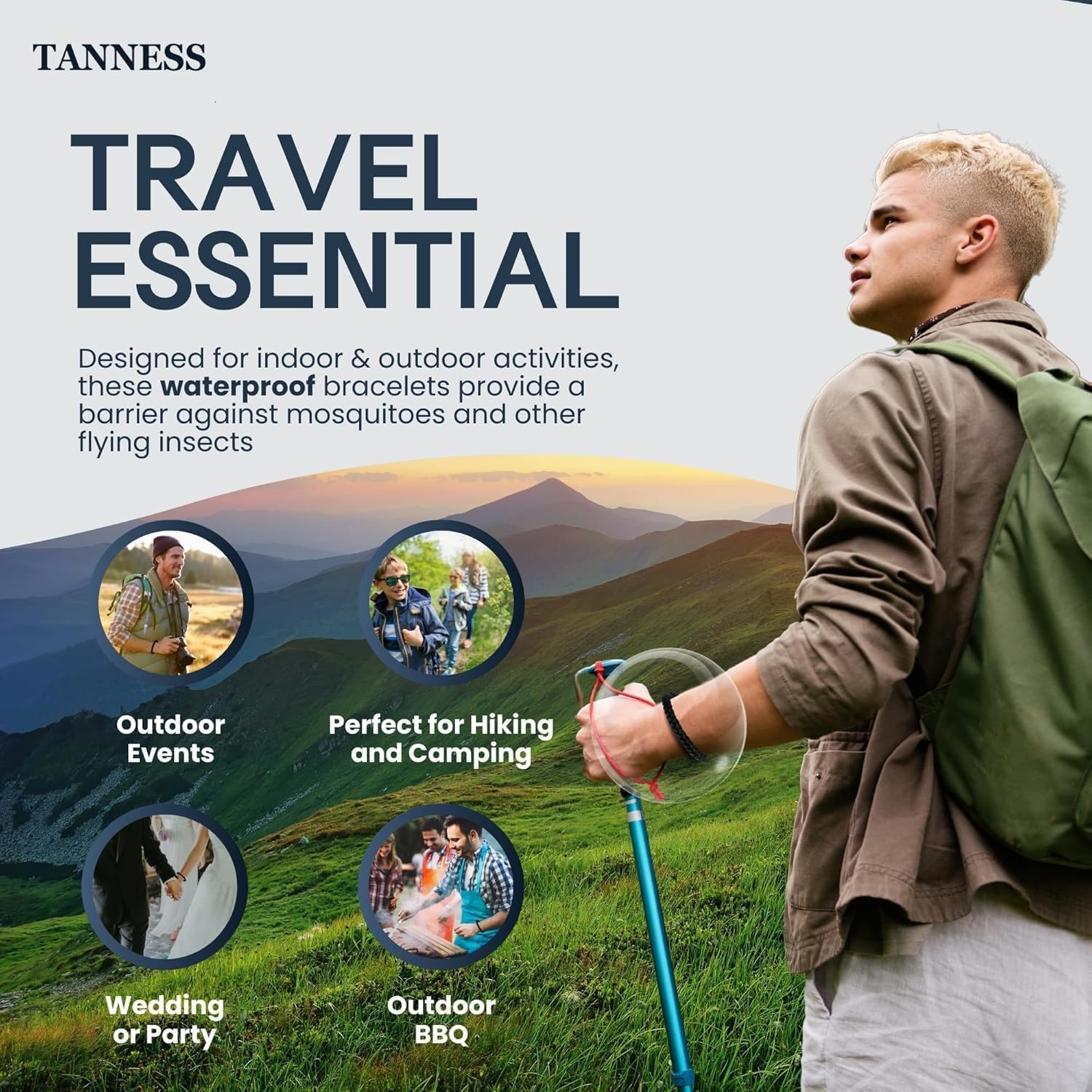 Thumbnail 4 de Tanness 12 Pack Mosquito Repellent Bracelet – DEET-free, Long-Lasting Insect Protection for All Ages