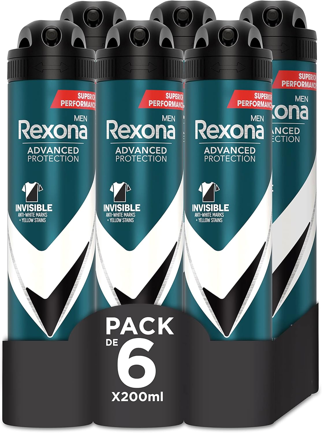 Detalle de Rexona Desodorante Aerosol Protección Avanzada 72h 200ml Pack de 6