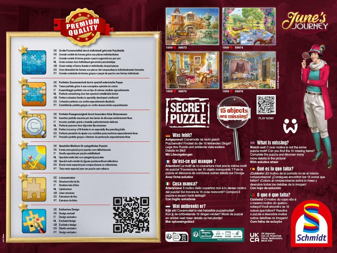 Thumbnail 2 de Schmidt Spiele 59975 Nel salone della tenuta delle orchidee — puzzle da 1000 pezzi