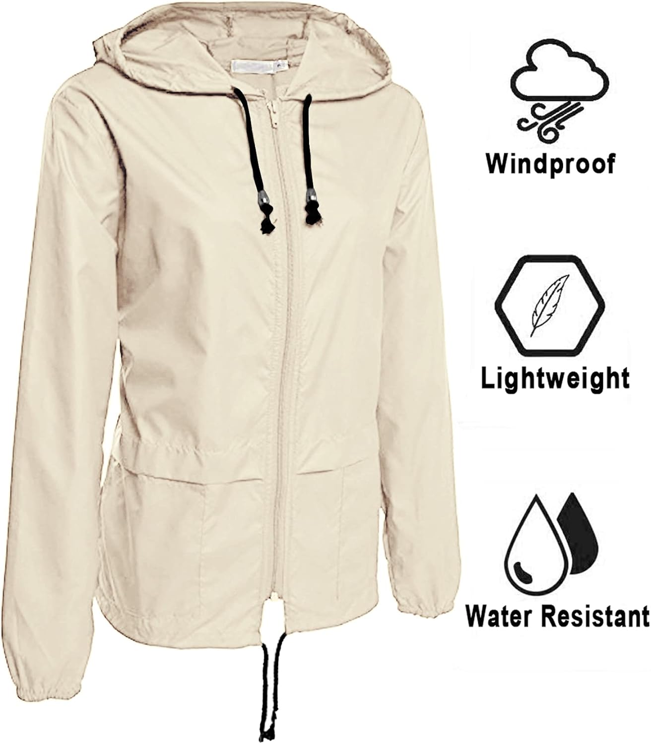 Detalle de Lomon Women's Waterproof Jacket: Lightweight, Packable Raincoat for Outdoor Escapes