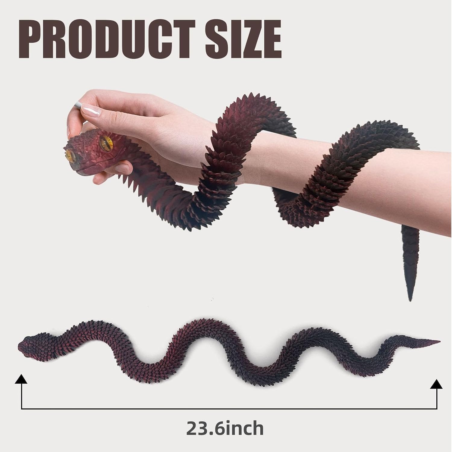 Detalle de 3D Printed Snake Viper Toy, 24-Inch