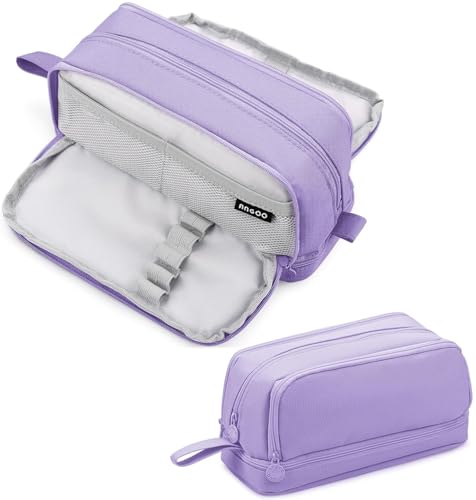 Eucomir Astuccio Grande 3+1 Scomparti Viola Scuro – Organizza Penne, Matite e Accessori