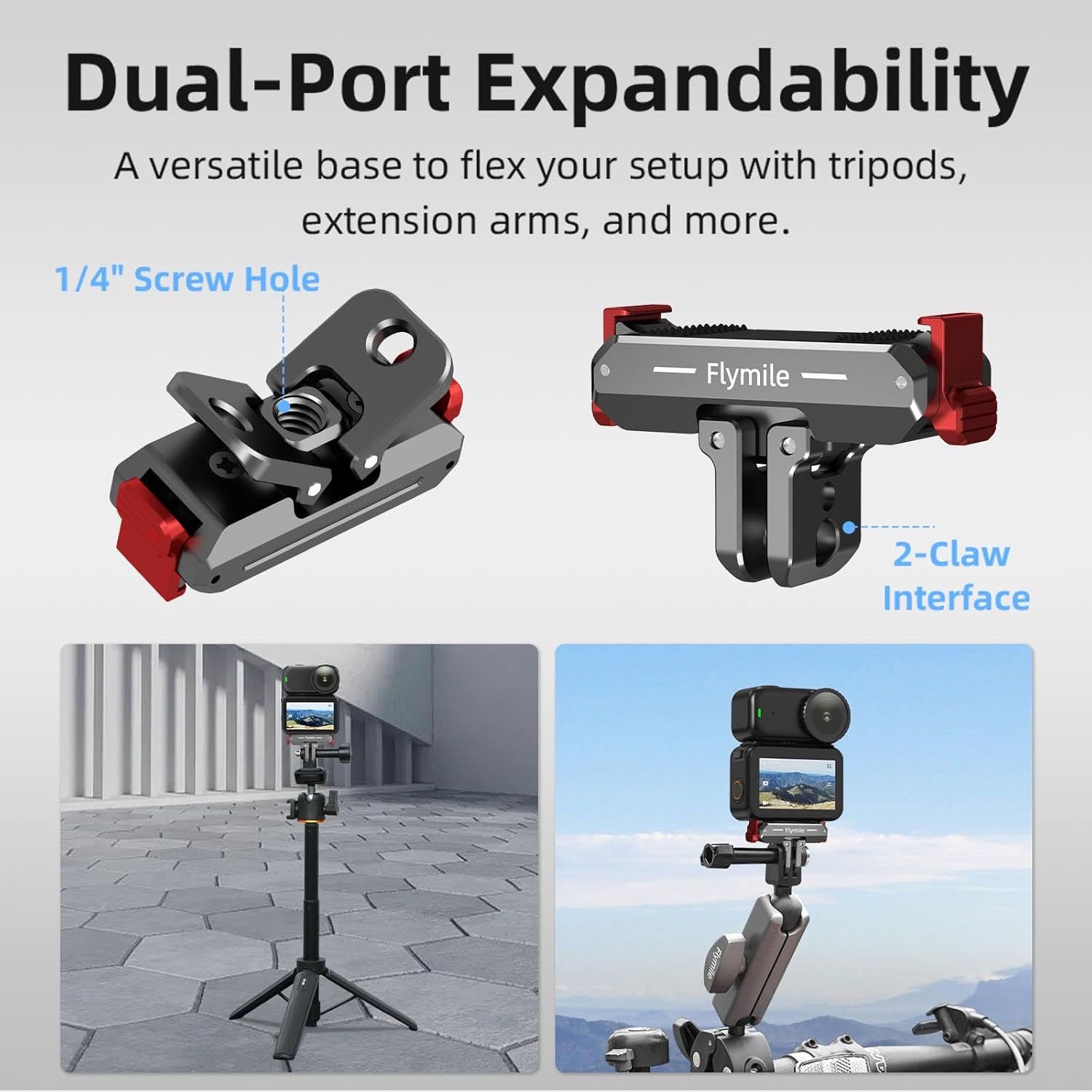 Thumbnail 5 de BRDRC Quick Release Mount for DJI Nano — Aluminum Alloy Magnetic Expansion Adapter with Go Pro & 1/4 Inch Screw Adapter
