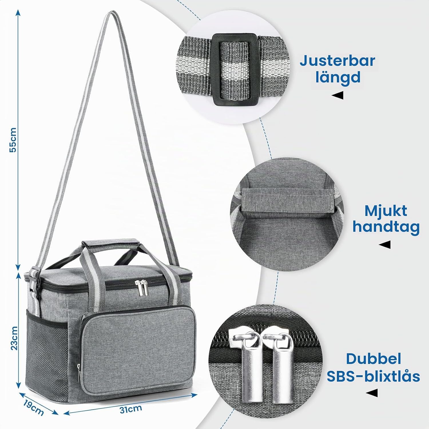 Detalle 2 de DUNSOO Dunsoo Kühltasche Klein kylväska, 15 liter, vikbar med axelrem
