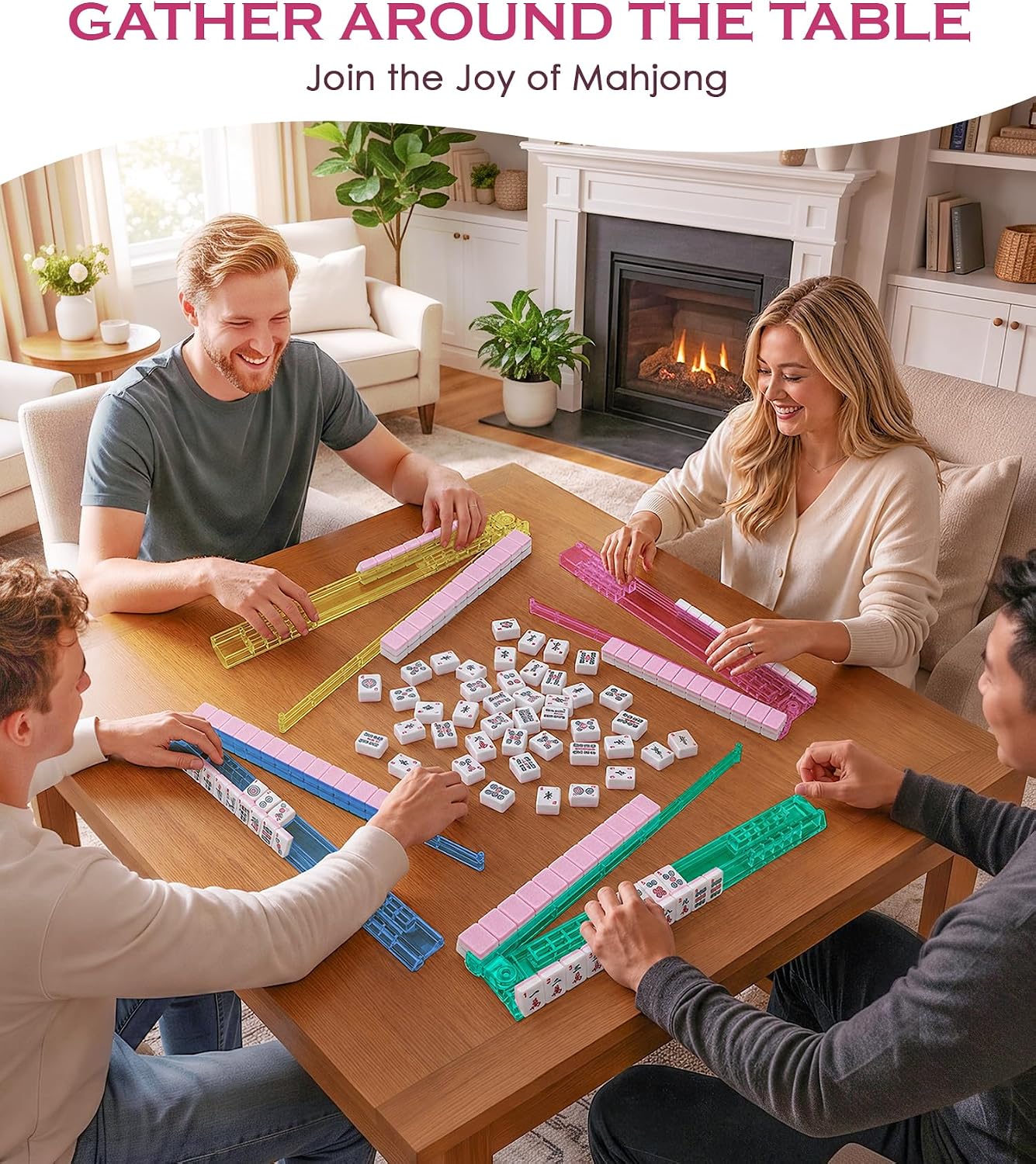 Detalle de Mahjong Rack and Pusher Set of 4