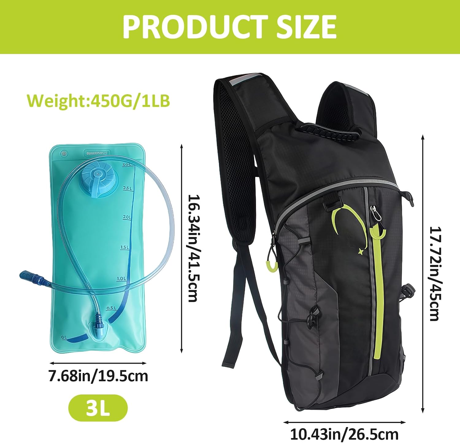 Detalle de Esoes Running Vest for Women and Men with Water Bladder – Lightweight 5L Hydration Pack (Black)