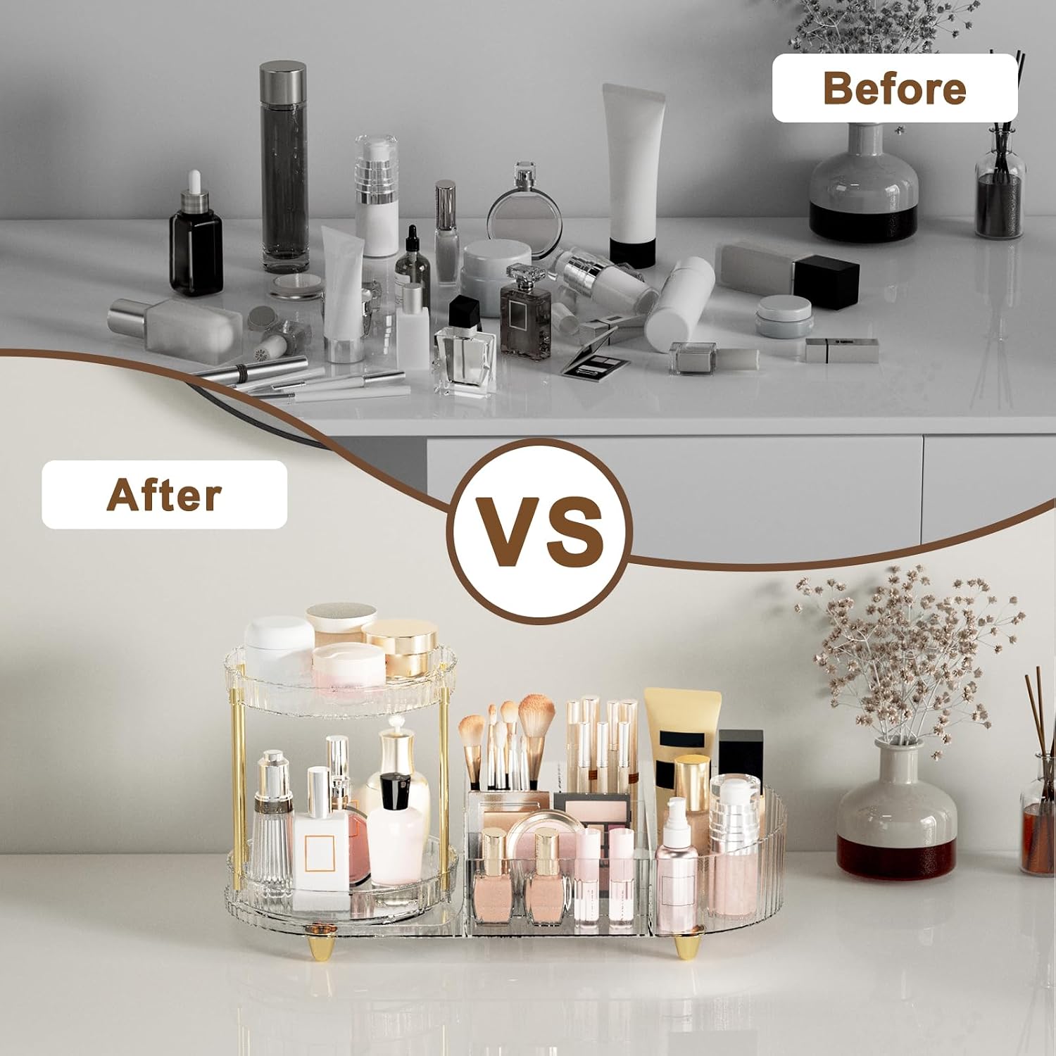 Thumbnail 2 de Makeup Organizer Countertop Rotating 5‑Compartment