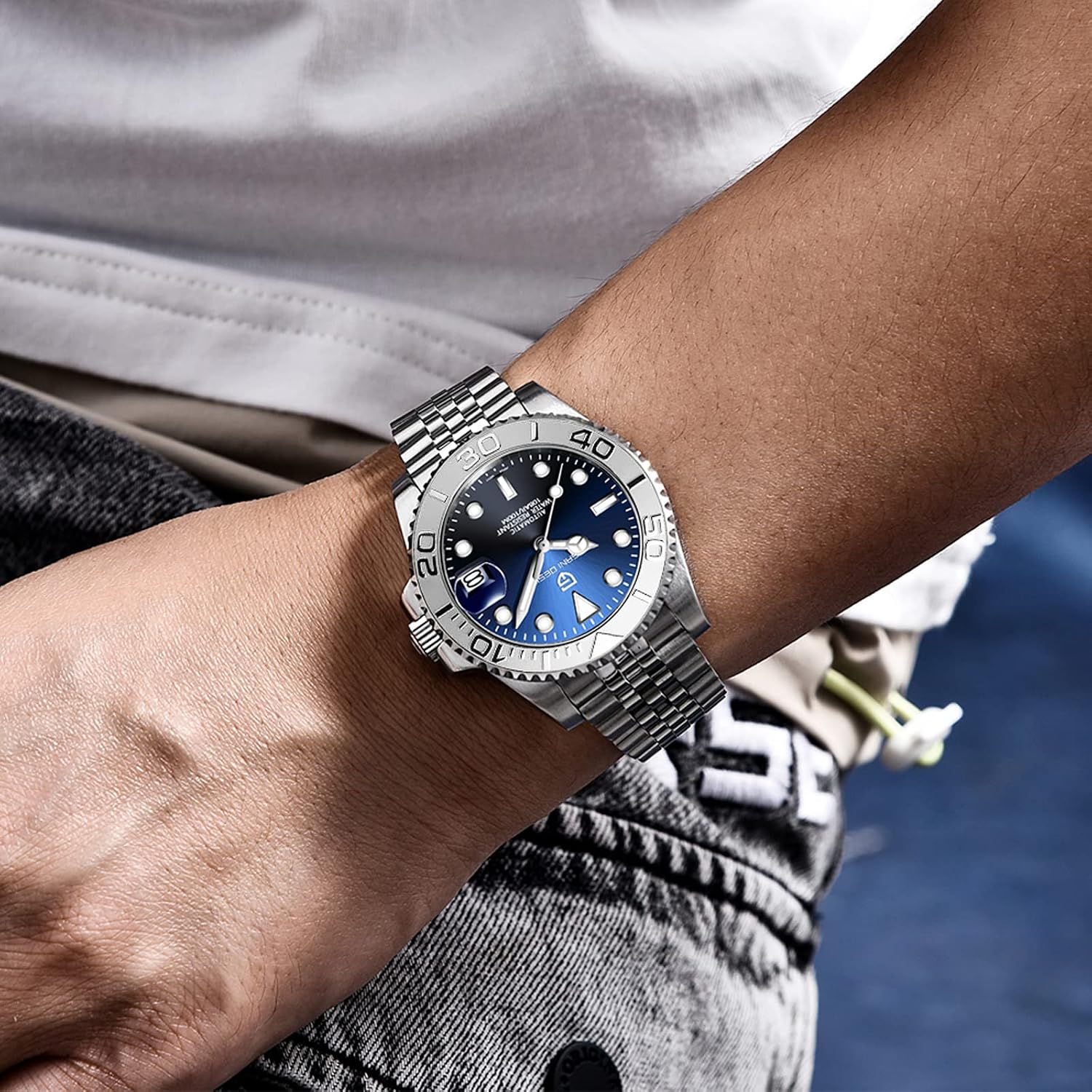 Detalle de Pagani Design Orologio Uomo Automatico NH35: classe e robustezza 40 mm per ogni stile