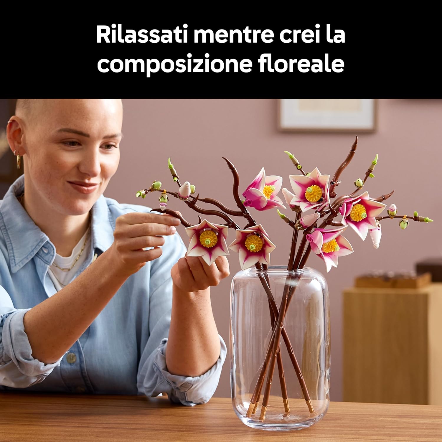 Detalle de LEGO Botanicals 11510 Rametti di Magnolia – 5 fiori artificiali da costruire, decorazione per adulti