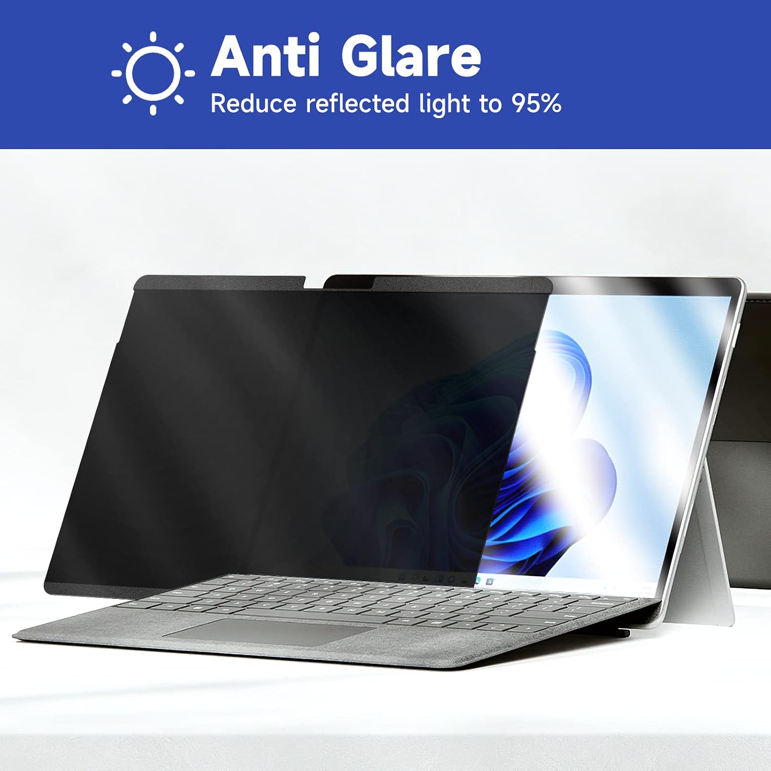Detalle 2 de IPROKKO Magnetic Privacy Screen for Microsoft Surface Pro 9/8/X (13 Inch) – Privacy Filter with Magnetic Attachment