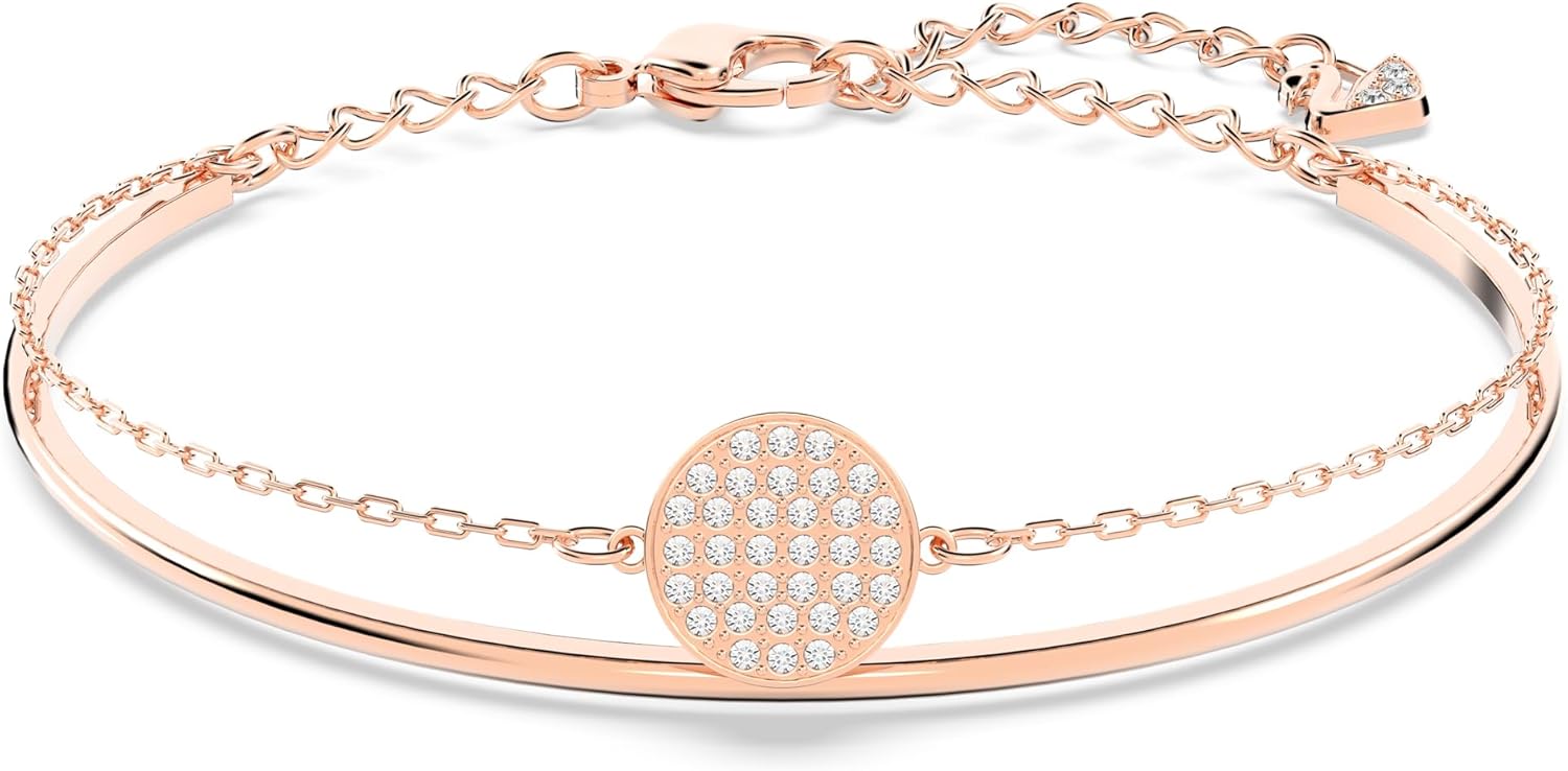 Detalle de Swarovski Brazalete Ginger blanco baño oro rosa 💍