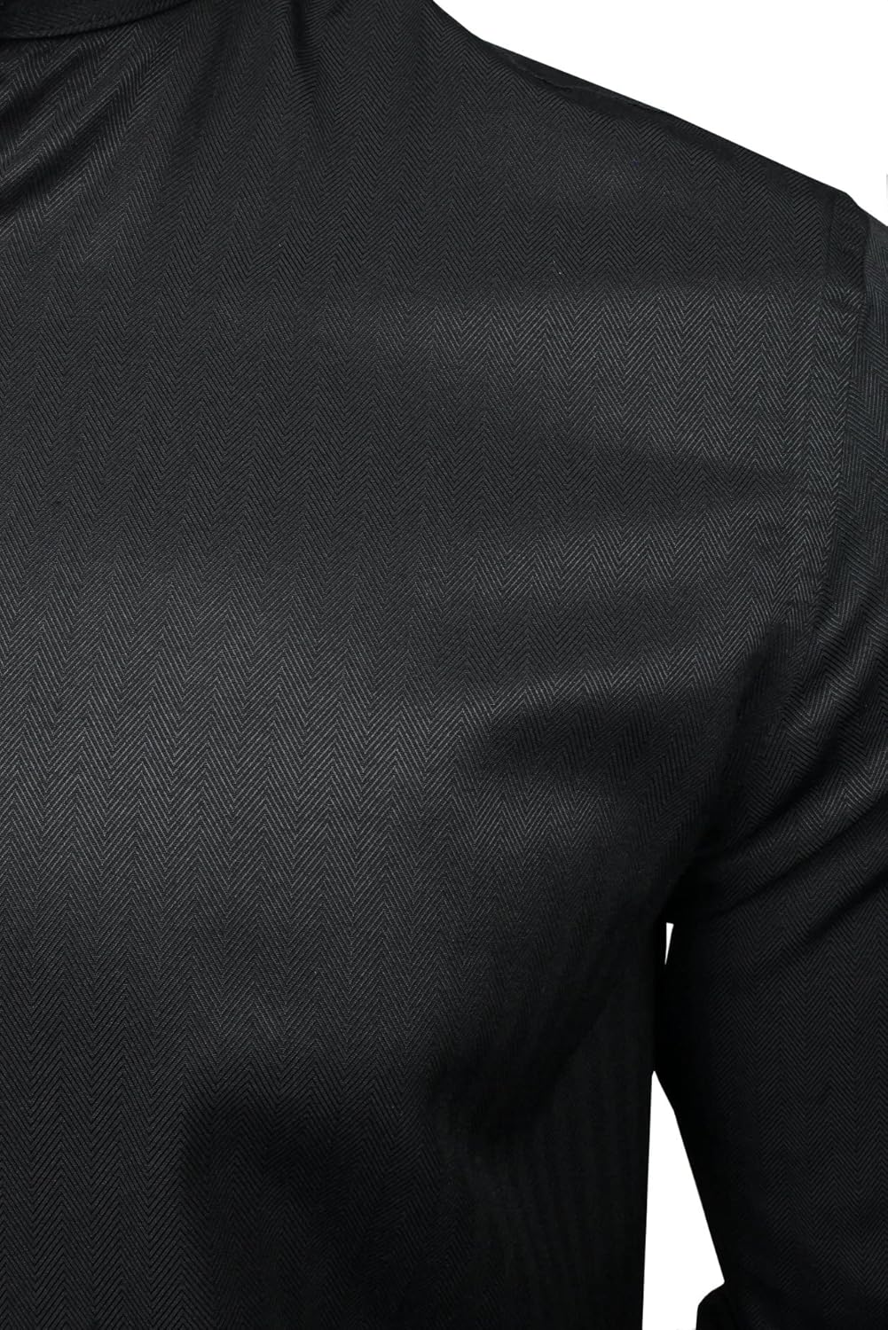 Thumbnail 2 de Xact Chemise à col Mao et bande en tissu Chevron – manches longues, coupe régulière