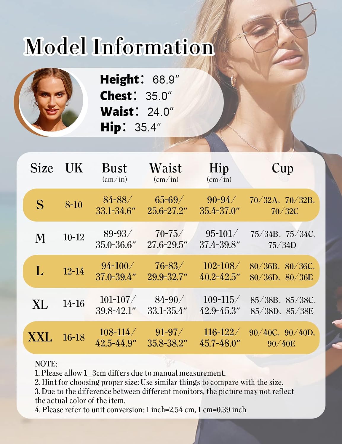 Detalle de RITOSTA Womens Tankini Sets: Twist Front Top with High Waisted Bottoms, Padded Push-Up and Removable Bra