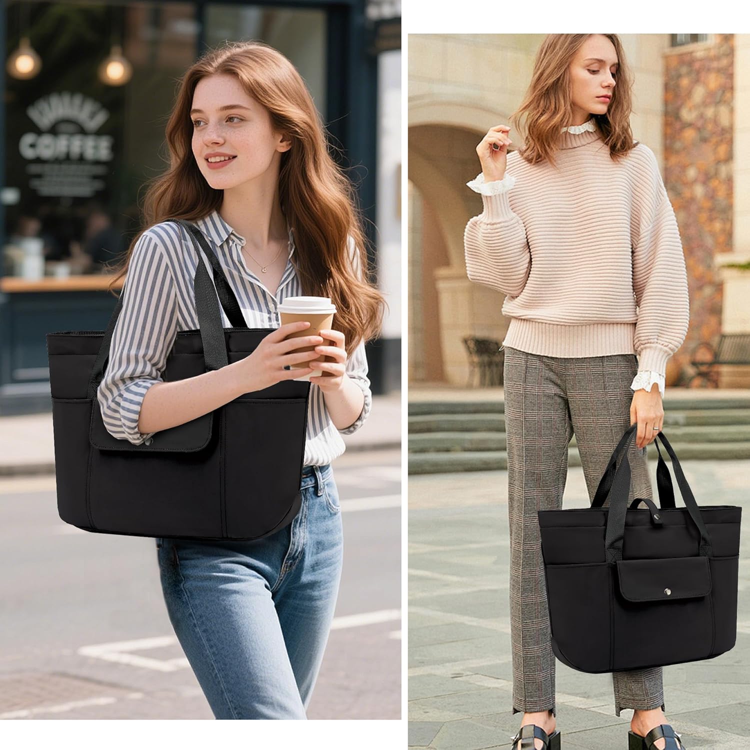 Thumbnail 1 de TANTOMI Handtasche für Damen – leichte geräumige Strand-/Arbeits- und Sporttasche mit Reißverschluss