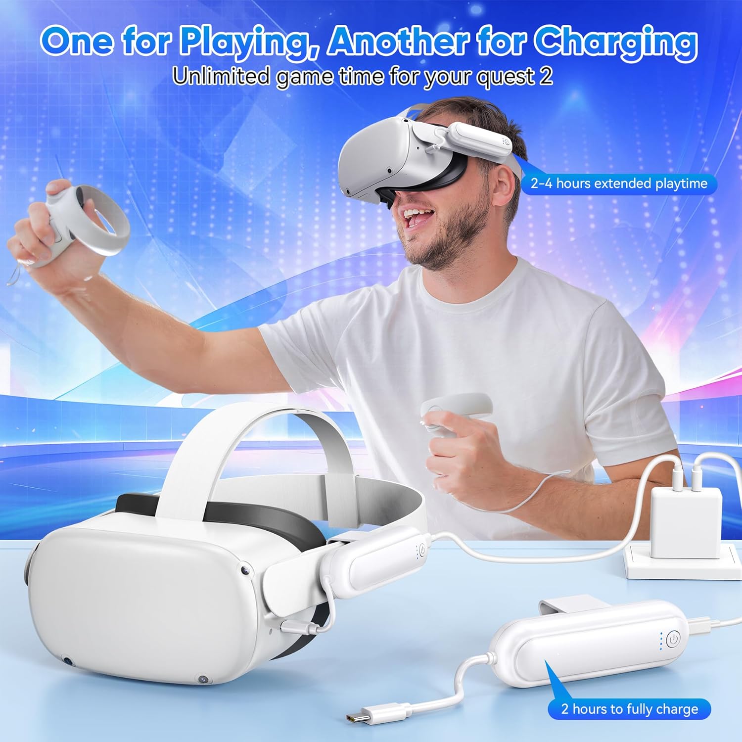 Thumbnail 2 de Battery pack for Oculus Quest 2, 20000mWh