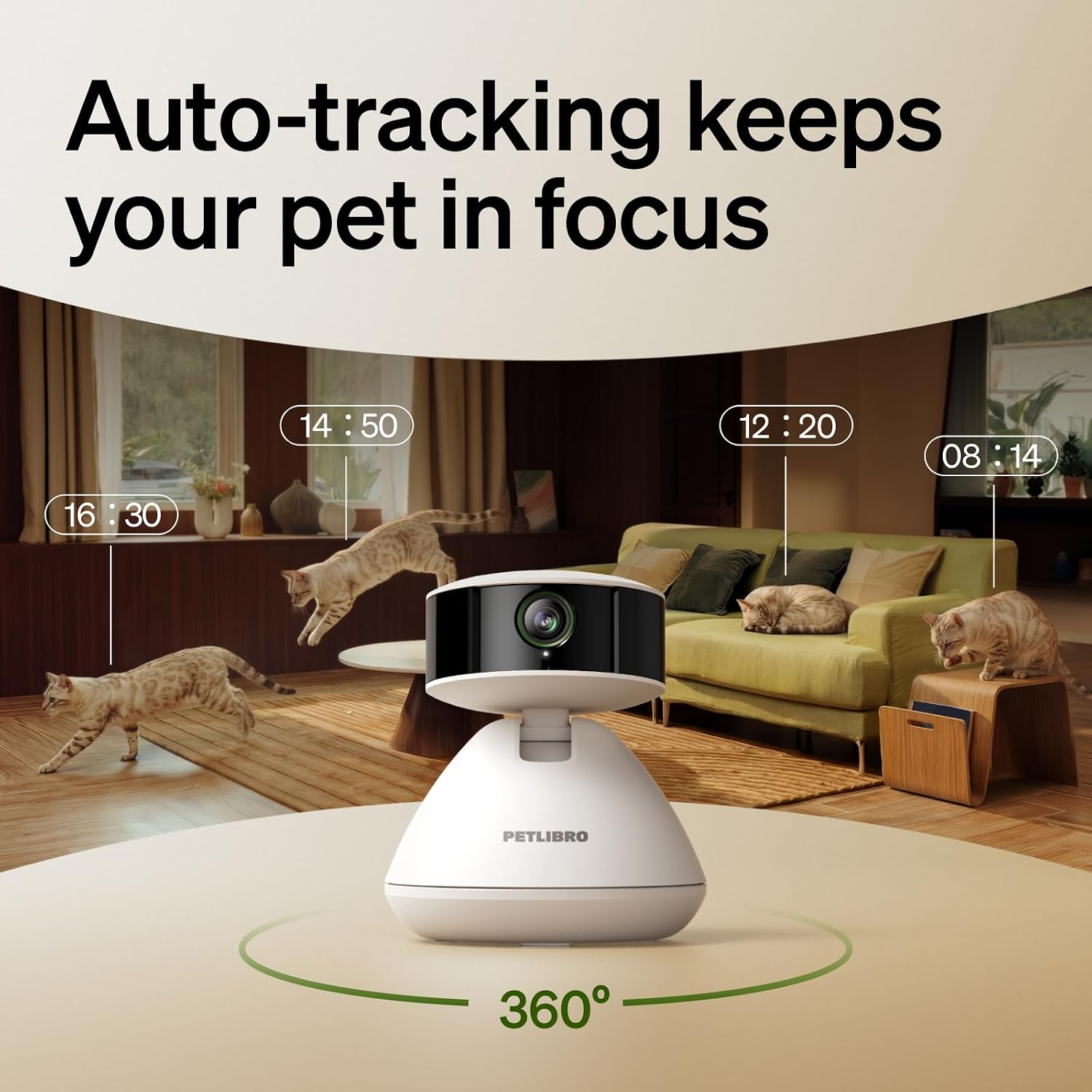 Detalle 1 de PETLIBRO Scout AI Pet Camera (1080p Pan/Tilt) with multi-pet recognition, behaviour tracking and 2-way audio