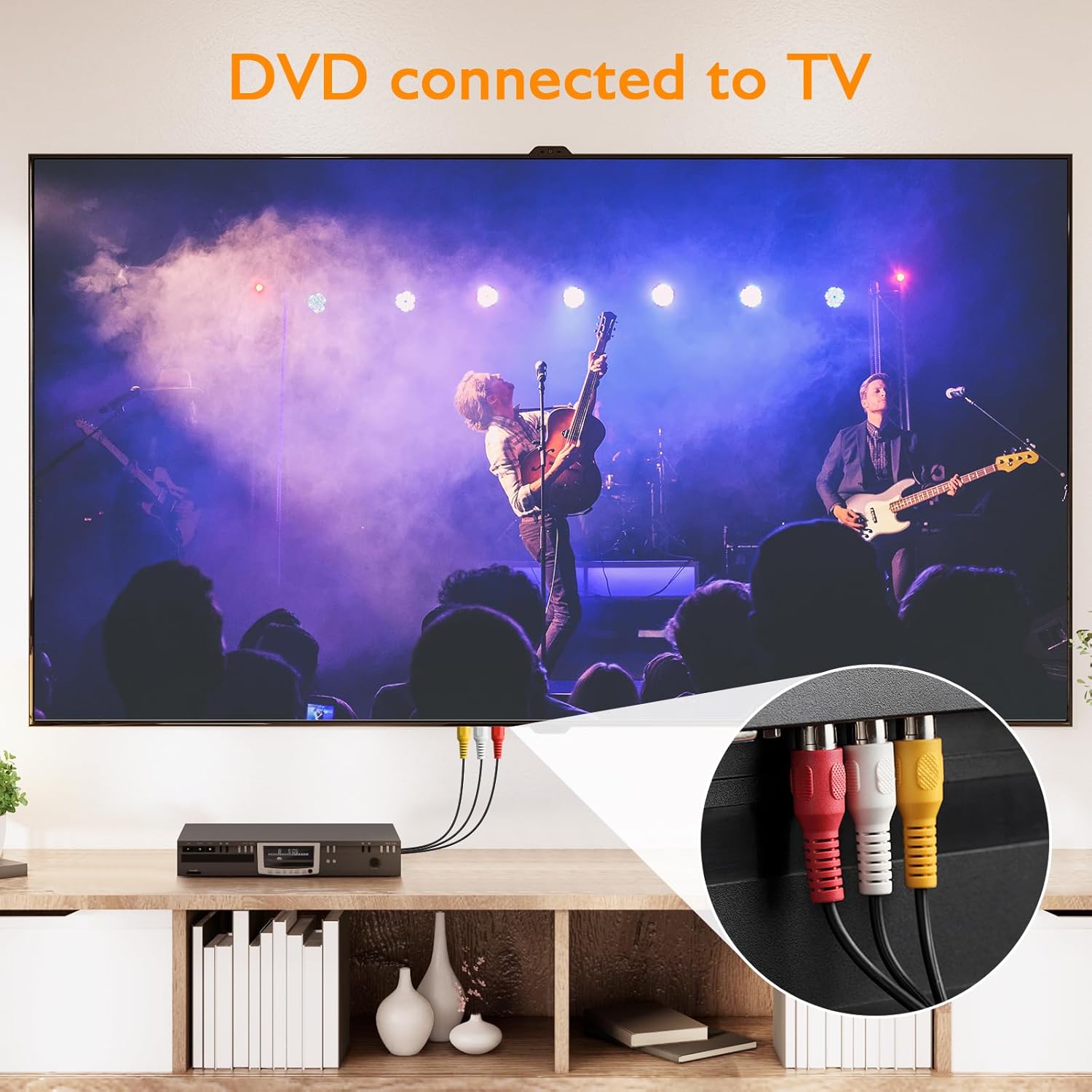 Detalle de SAISN RCA to RCA Audio Cable 10 Feet: 3-RCA Male to Male Composite AV for Speakers, TVs, and DVD Players