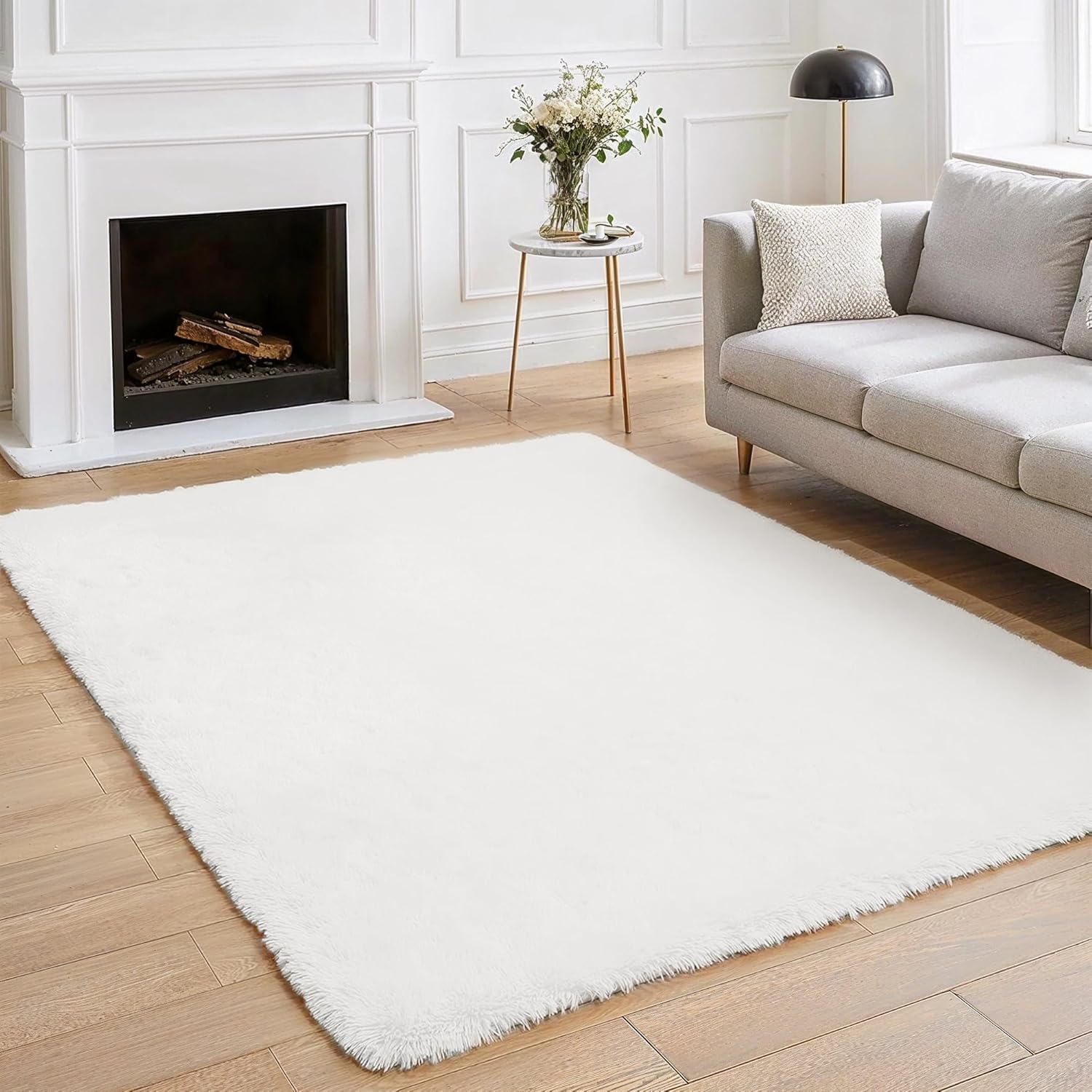Thumbnail 6 de BEIMO Tapis Shaggy Blanc Neige 120x170 cm – douceur et sécurité pour salon et chambre