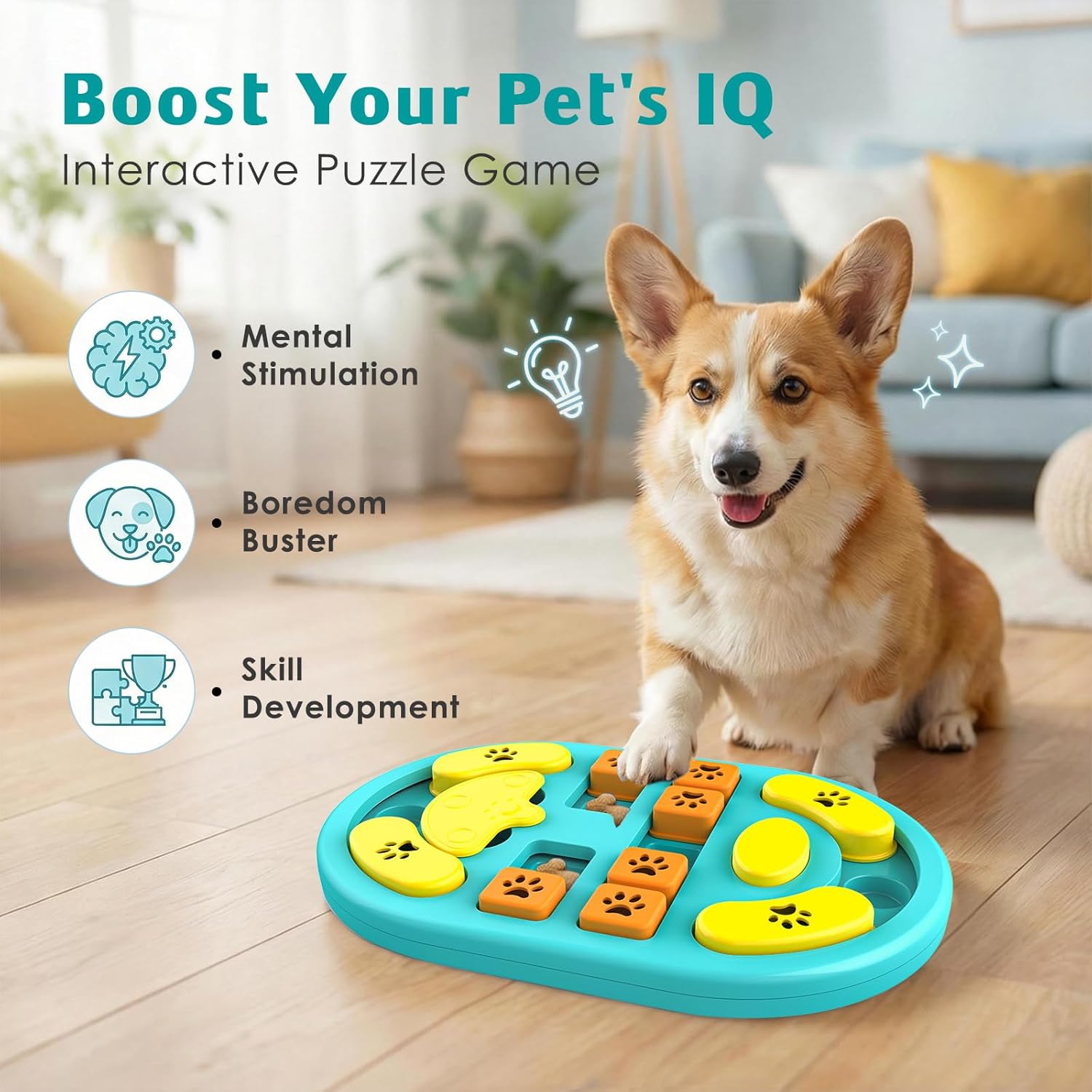 Detalle 2 de TRIGRAND Intelligenz-Hundespielzeug mit Quietschern – Puzzle, langsames Fressen und Waschbarkeit