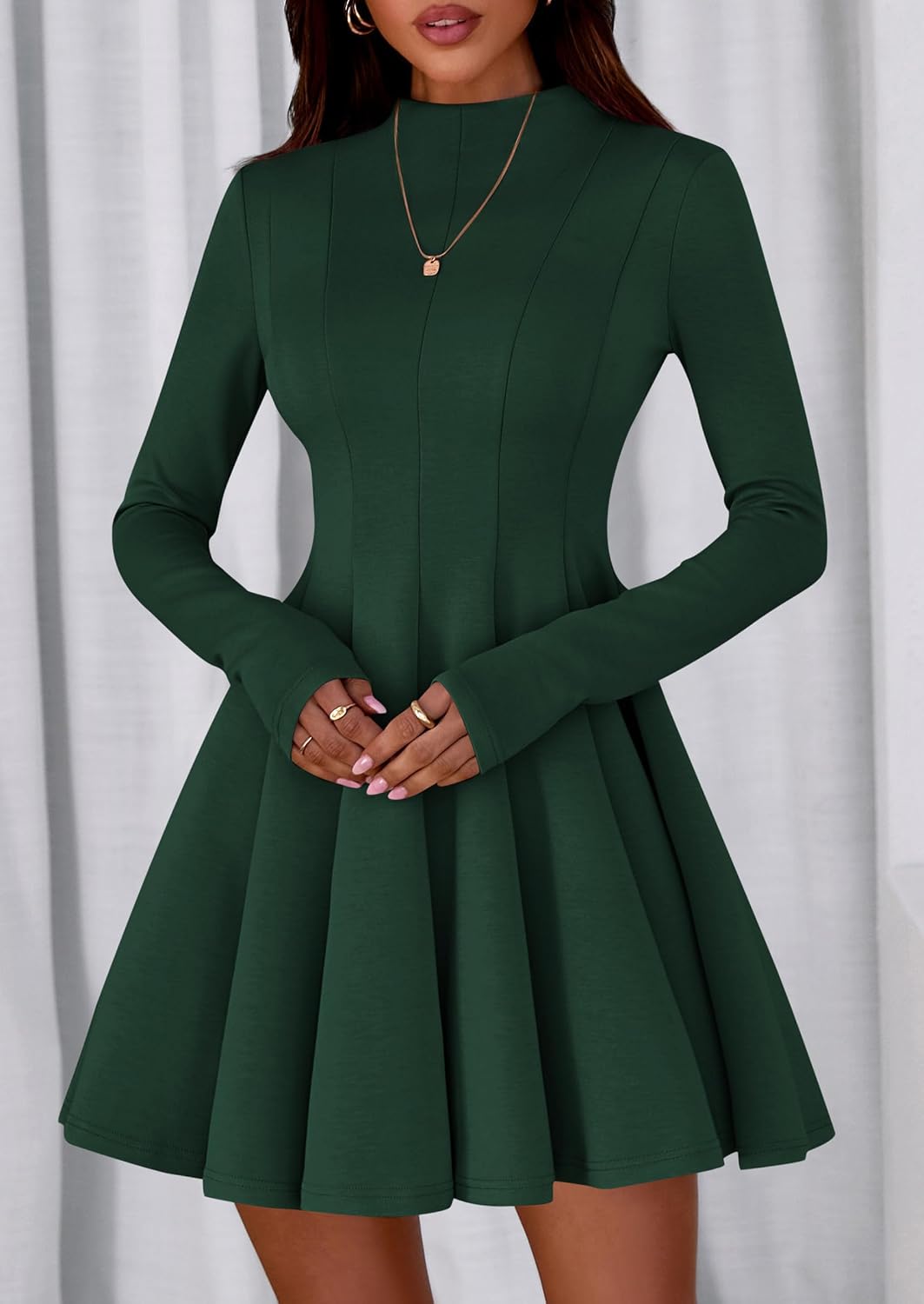 Thumbnail 5 de PrettYGarden Fall Women's Long Sleeve Swing Dress