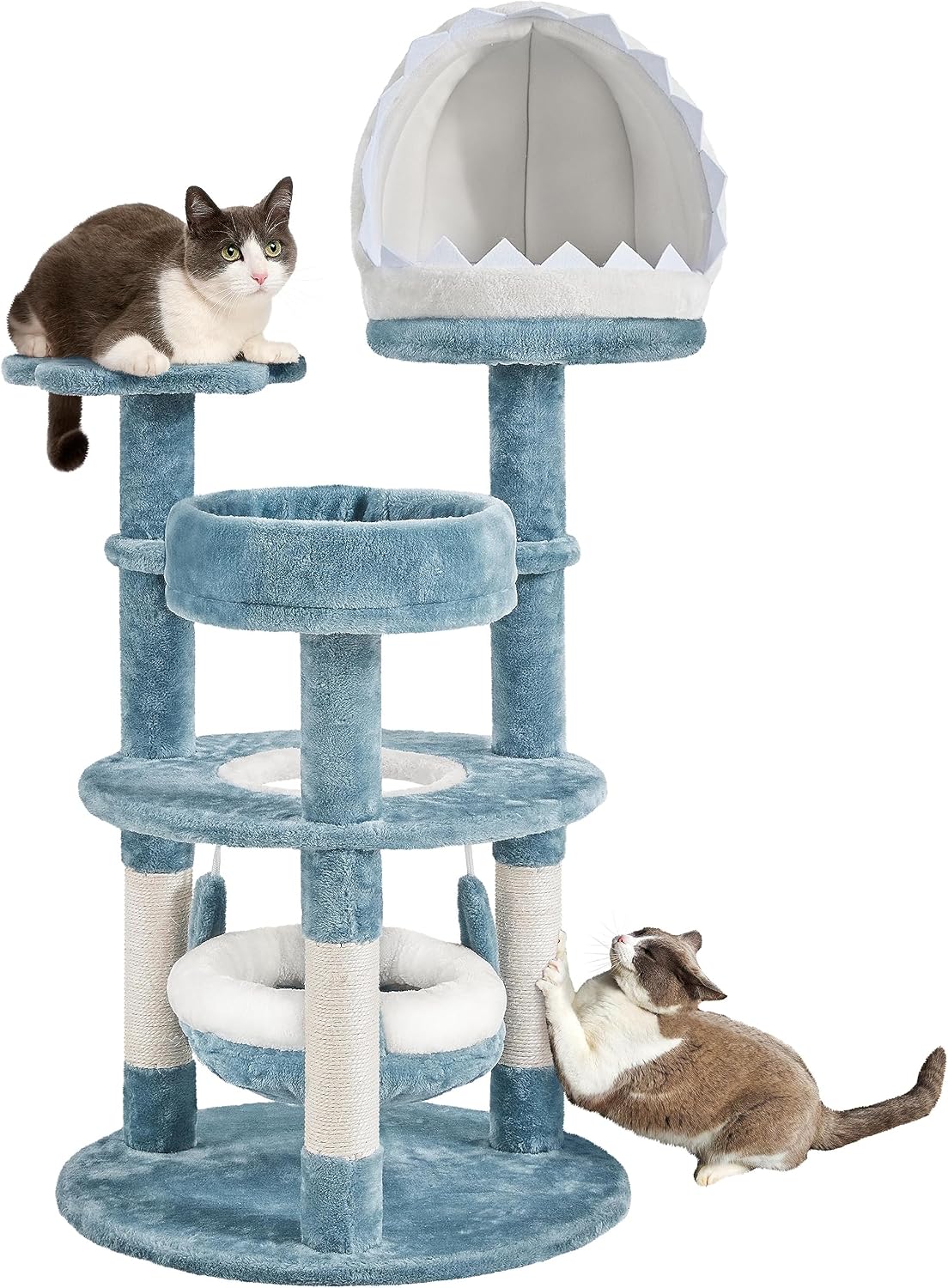Detalle de Yaheetech 115cm ocean cat tree with hammock 🐱
