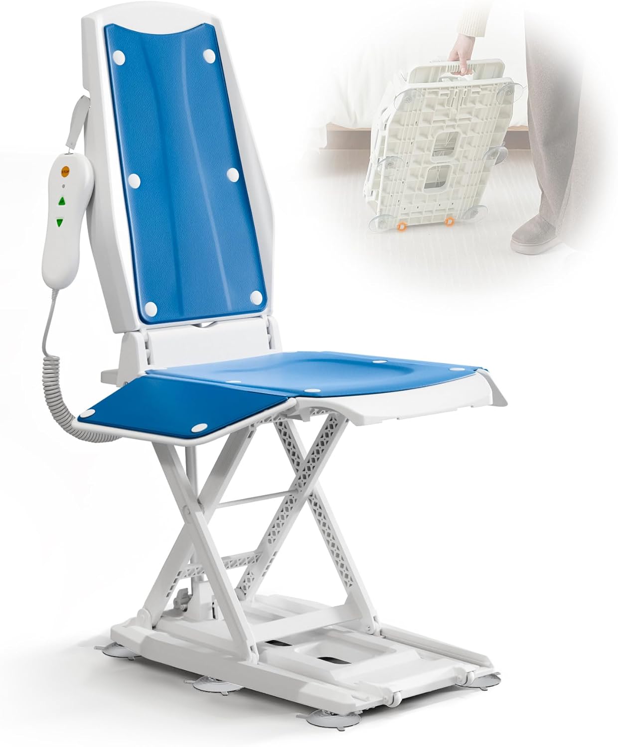 VOCIC Upgrade Electric Chair Lift with Wheels (AX10) — Portable, No Assembly, Supports 300 LBS