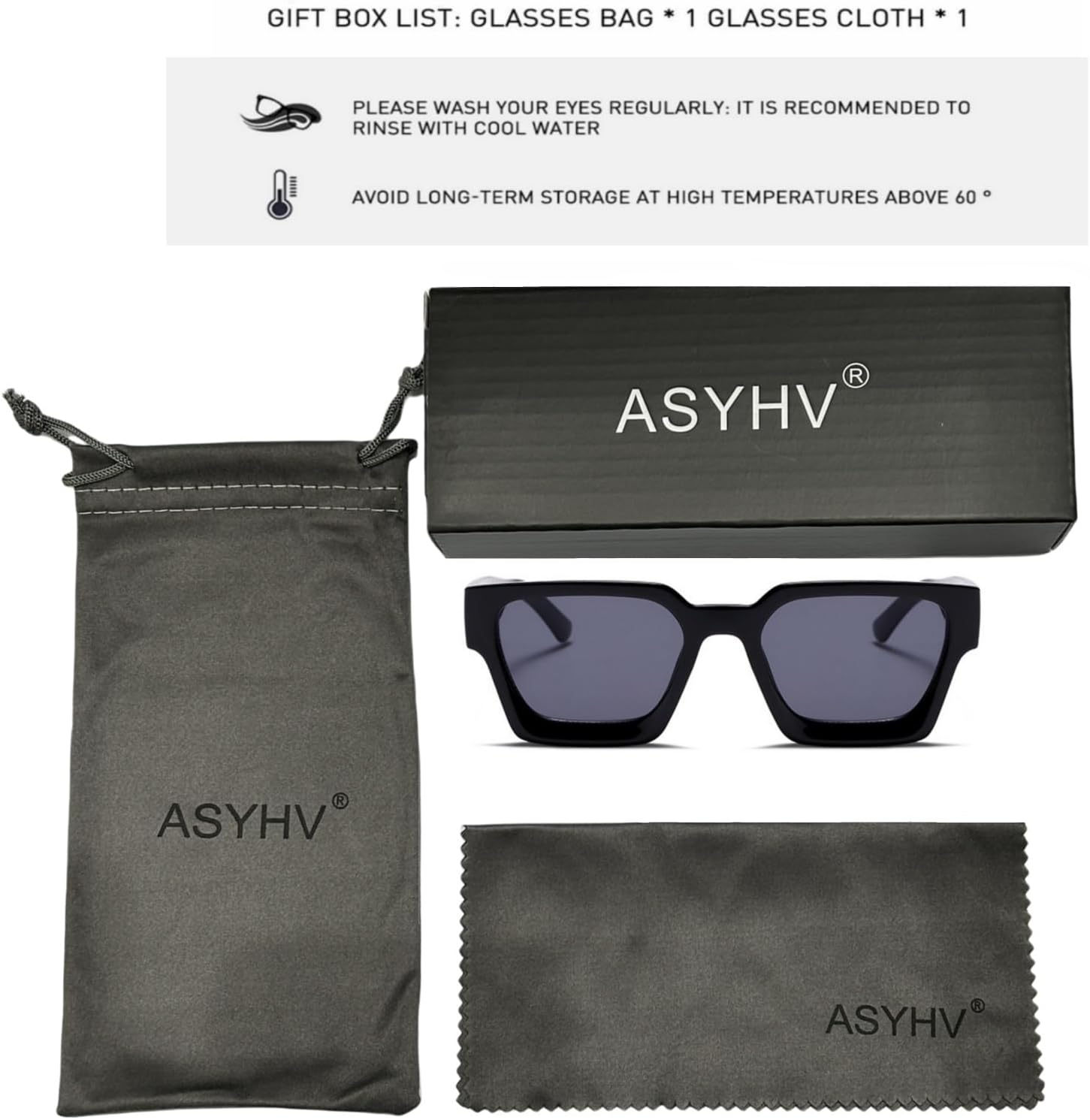Thumbnail 6 de ASYHV Vintage rechteckige Sonnenbrille mit UV400-Schutz (Retro-Design für Outdoor, Autofahren & Reisen)
