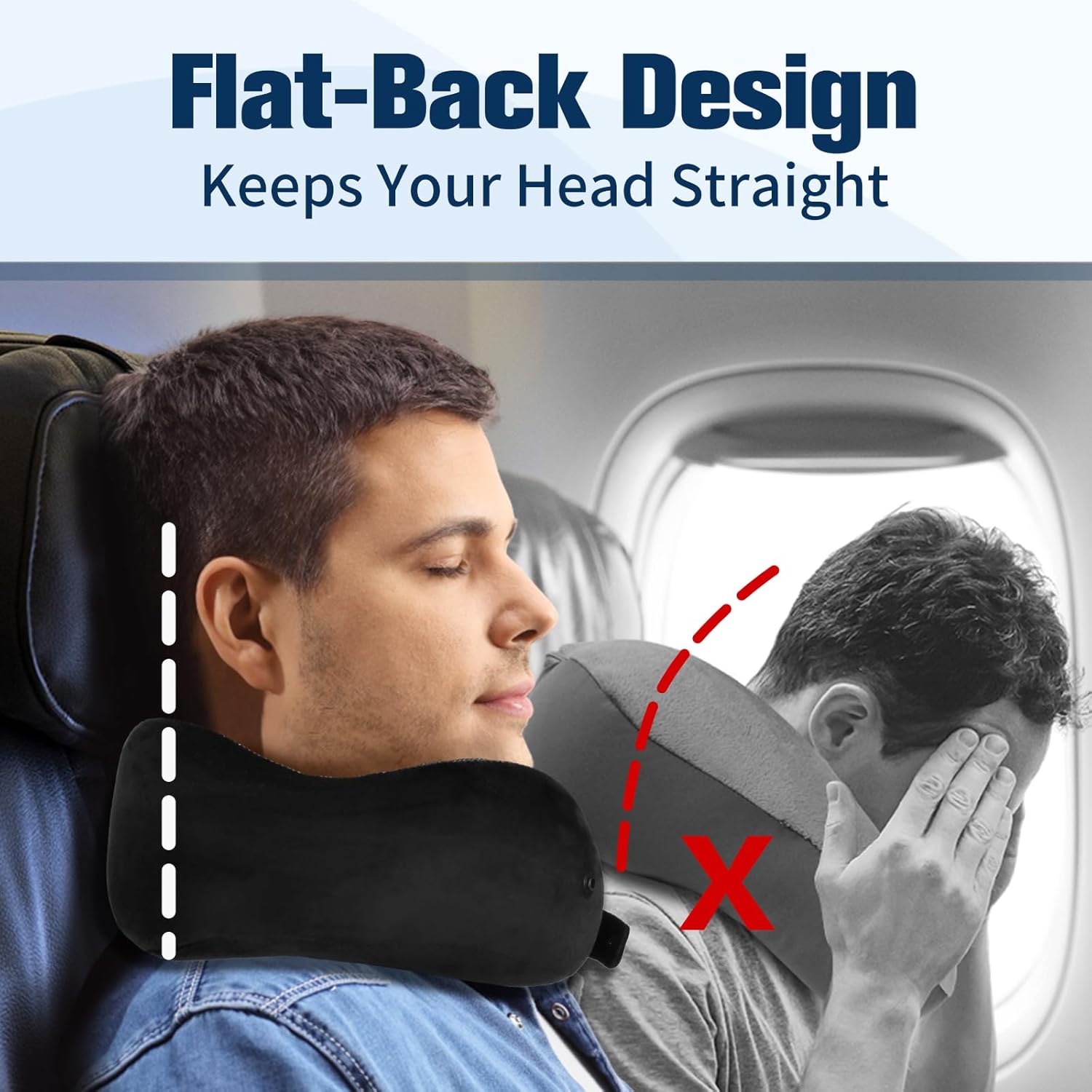 Detalle 2 de Cirorld Travel Pillow memory foam neck pillow for adults 🛫