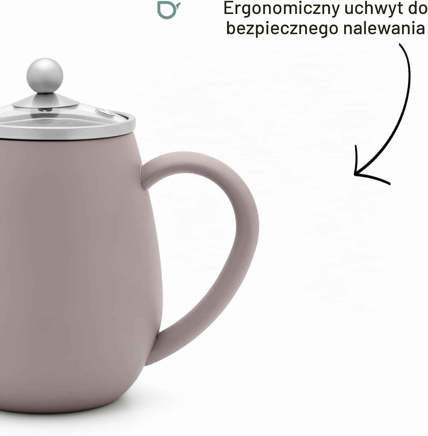 Detalle 1 de Bredemeijer Duet Eva – dzbanek do herbaty 0,5 l, podwójne ścianki, stalowy