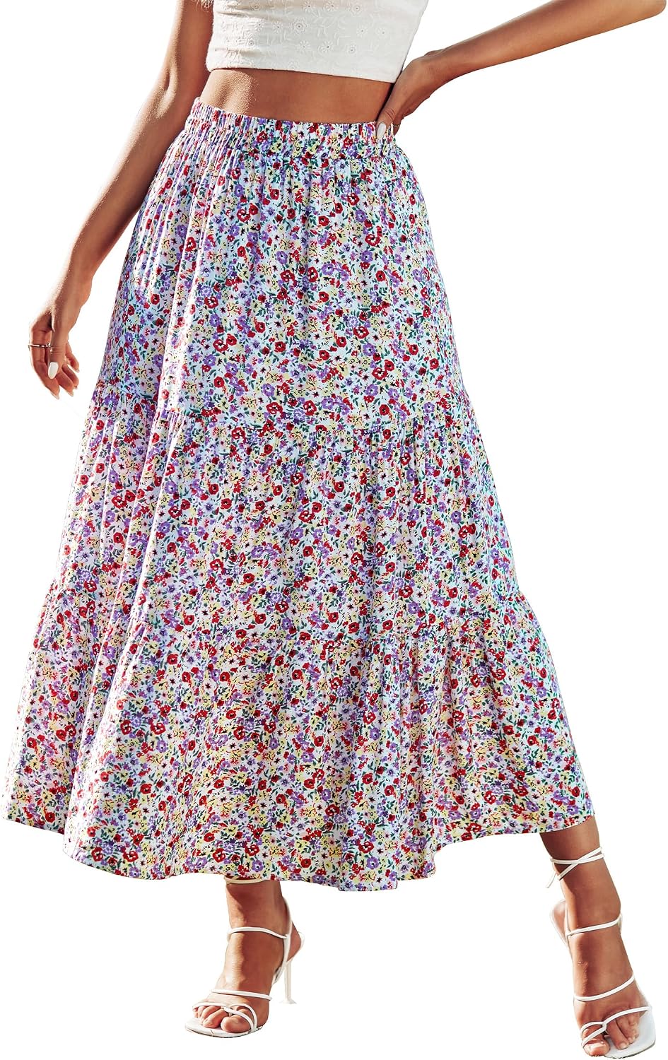 Thumbnail 6 de KIRUNDO Floral Maxi Skirt with High Waist
