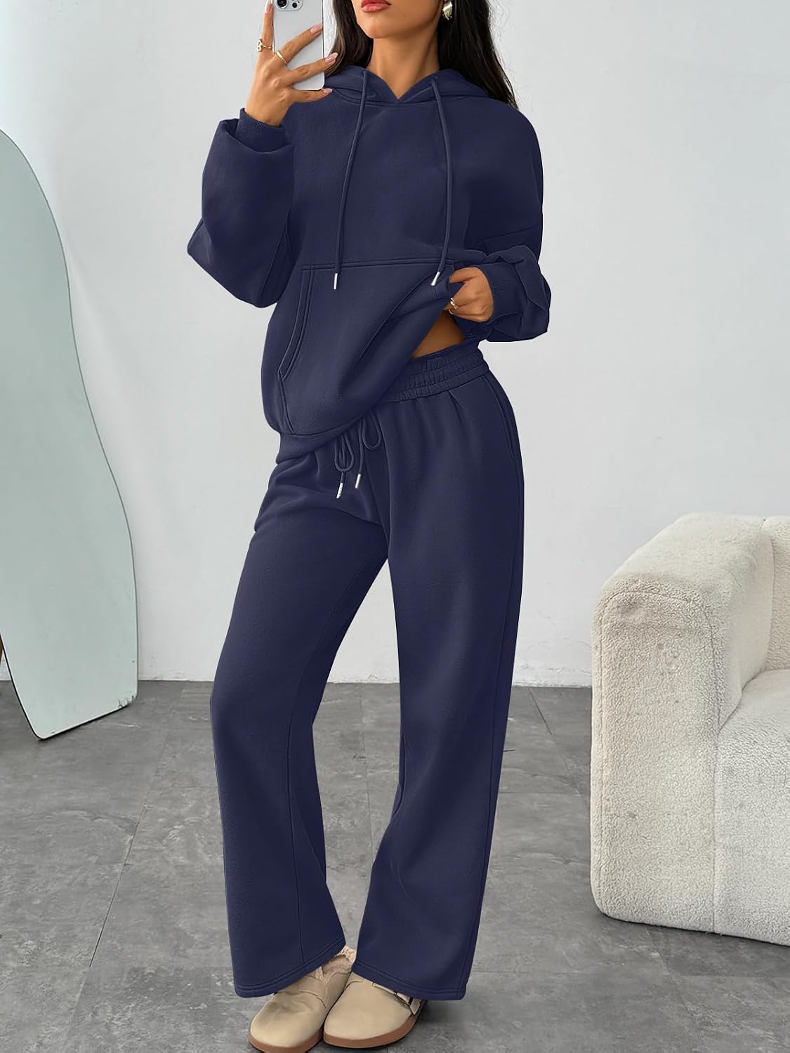Detalle 1 de Trendy Queen Womens 2 Piece Oversized Sweatshirt Set