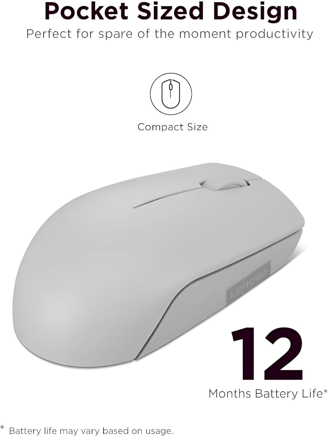 Thumbnail 1 de Lenovo 300 Wireless Compact Mouse with battery 🖱