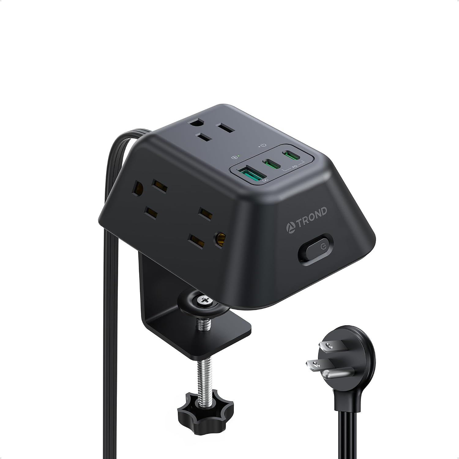 Detalle de TROND TD-PS-US16C Desk Clamp Power Bar with 5 Outlets and USB-C PD