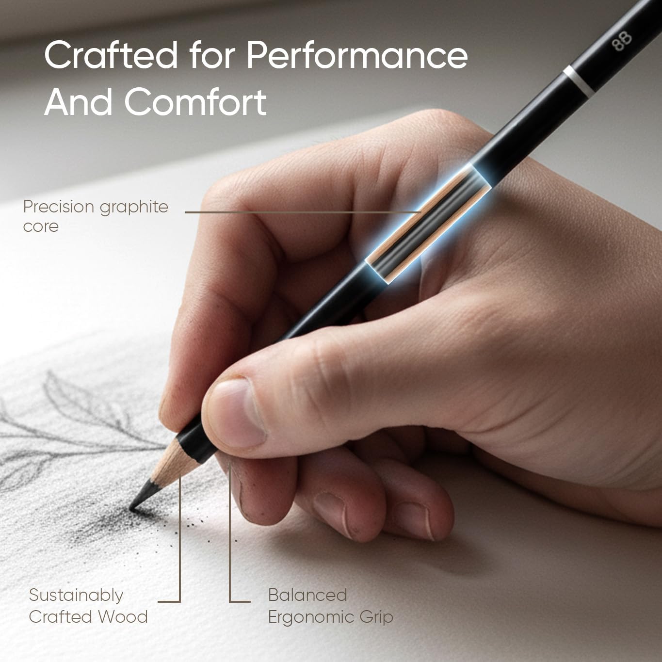 Thumbnail 6 de String & Space Artist’s Drawing Set (32pc) – Graphite, Charcoal, Soft Pastels & Earth Tones in a Metal Tin