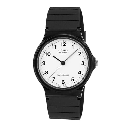 Detalle de Casio MQ-24-7BLL Reloj Cuarzo Unisex 34 mm con Dial Blanco y Correa Negra de Resin