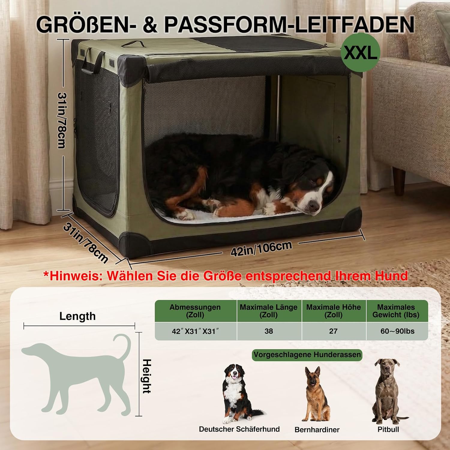 Detalle de derimkcoa Hundebox faltbar 106 x 78 x 78 cm
