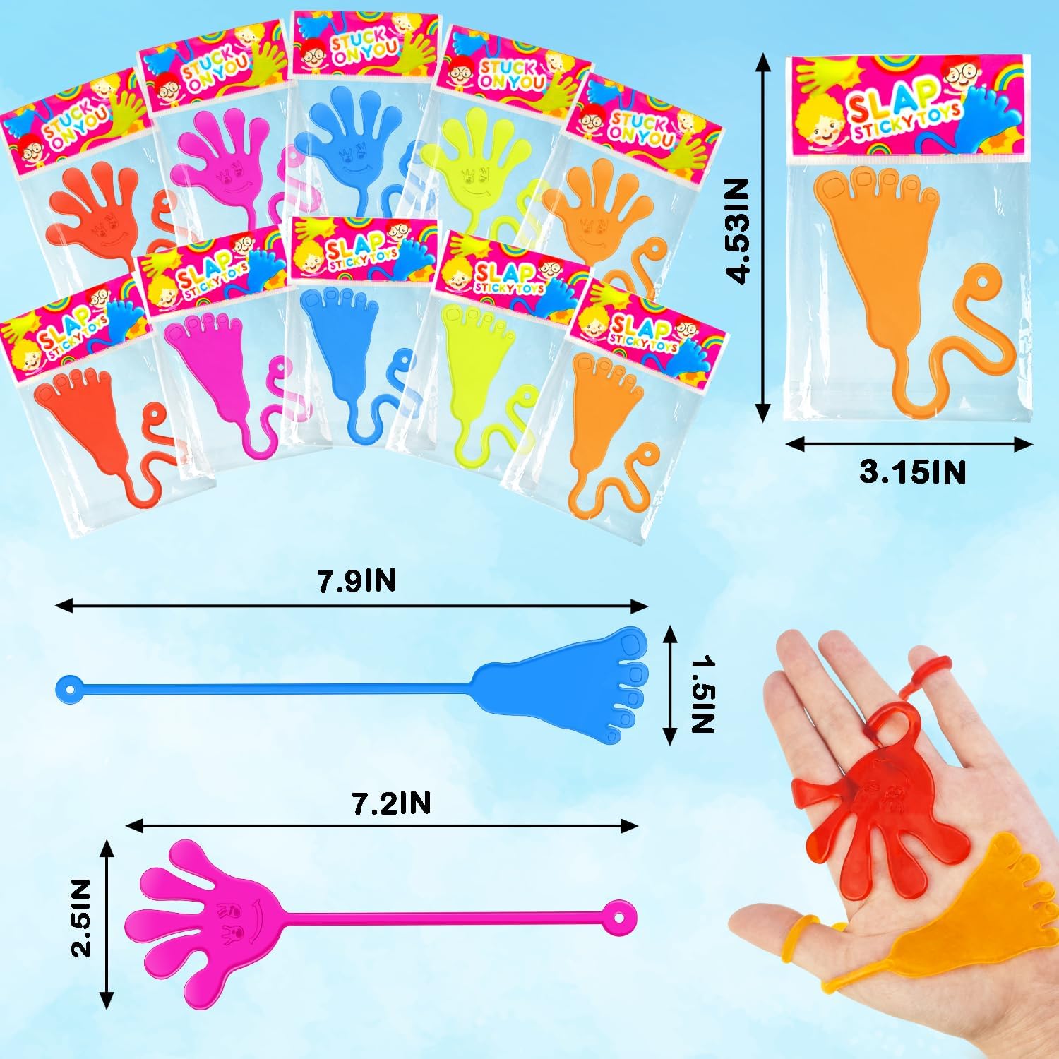Detalle 2 de Sticky Hands & Feet Party Favors 30 Pack