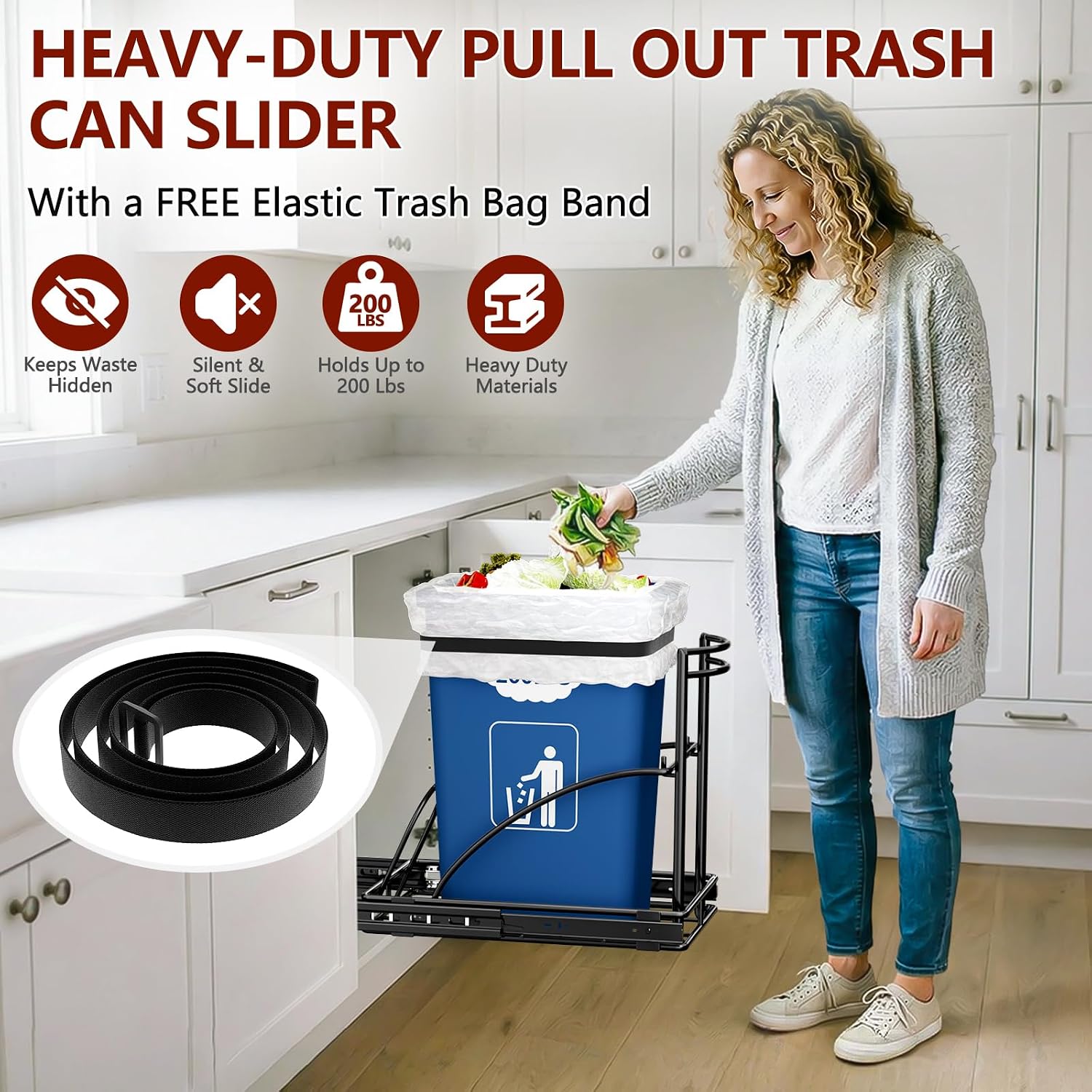 Detalle de ANASTA Under-Sink Pull-Out Trash Can Frame for 7–13 Gallon Bins