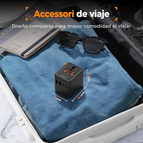 Thumbnail 5 de TESSAN adaptador de enchufe universal de viaje con 4 puertos USB (2 USB-C y 2 USB-A)