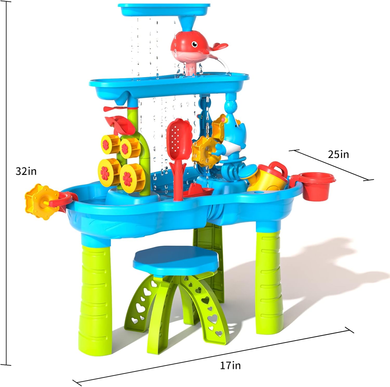Thumbnail 3 de Doloowee Wasserspieltisch mit 12-teiligem Zubehörset – großer Wasser- und Sandspielbereich für Kinder ab 3 Jahren