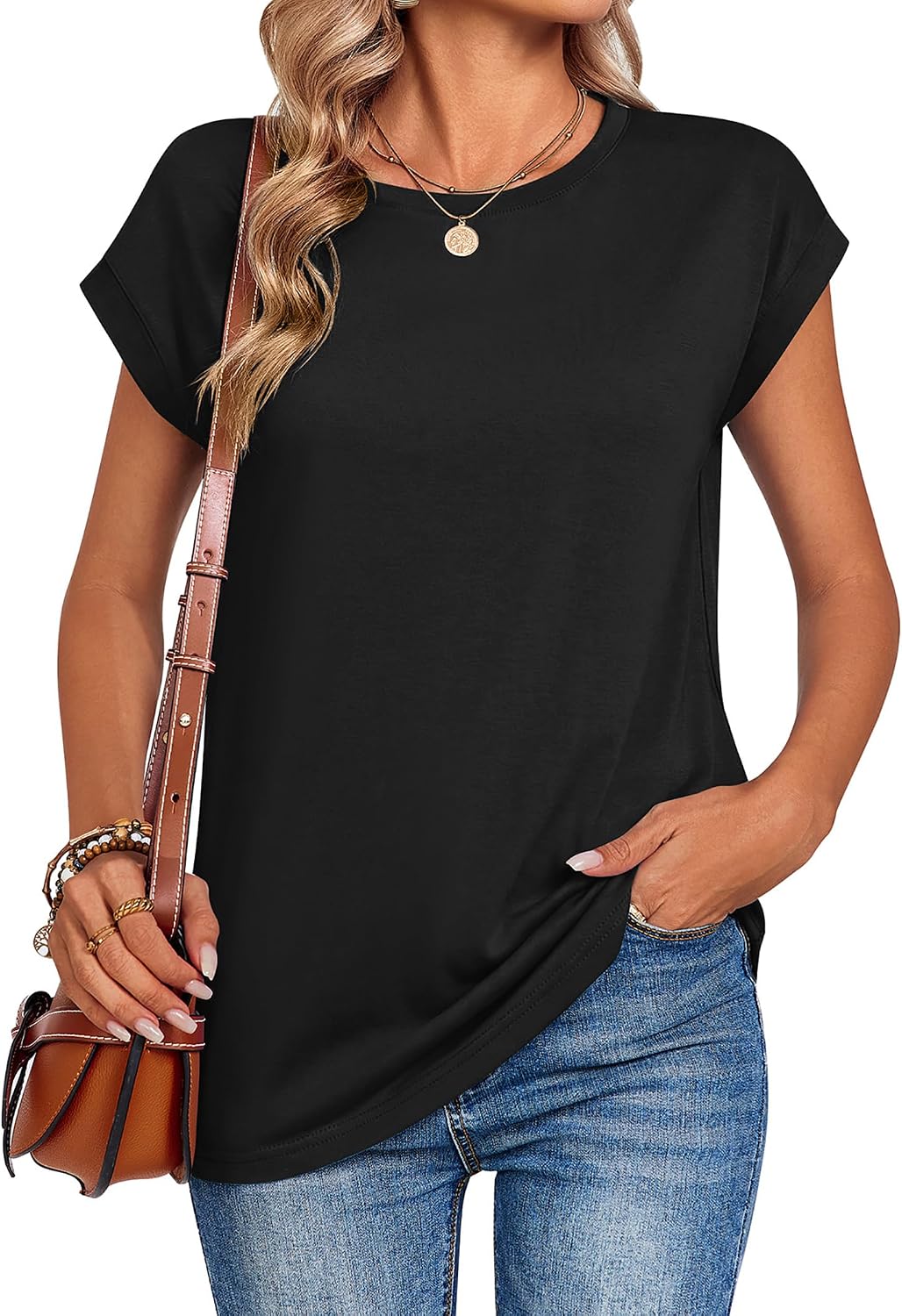 Detalle 2 de Zeagoo Cap Sleeve Tops for Women